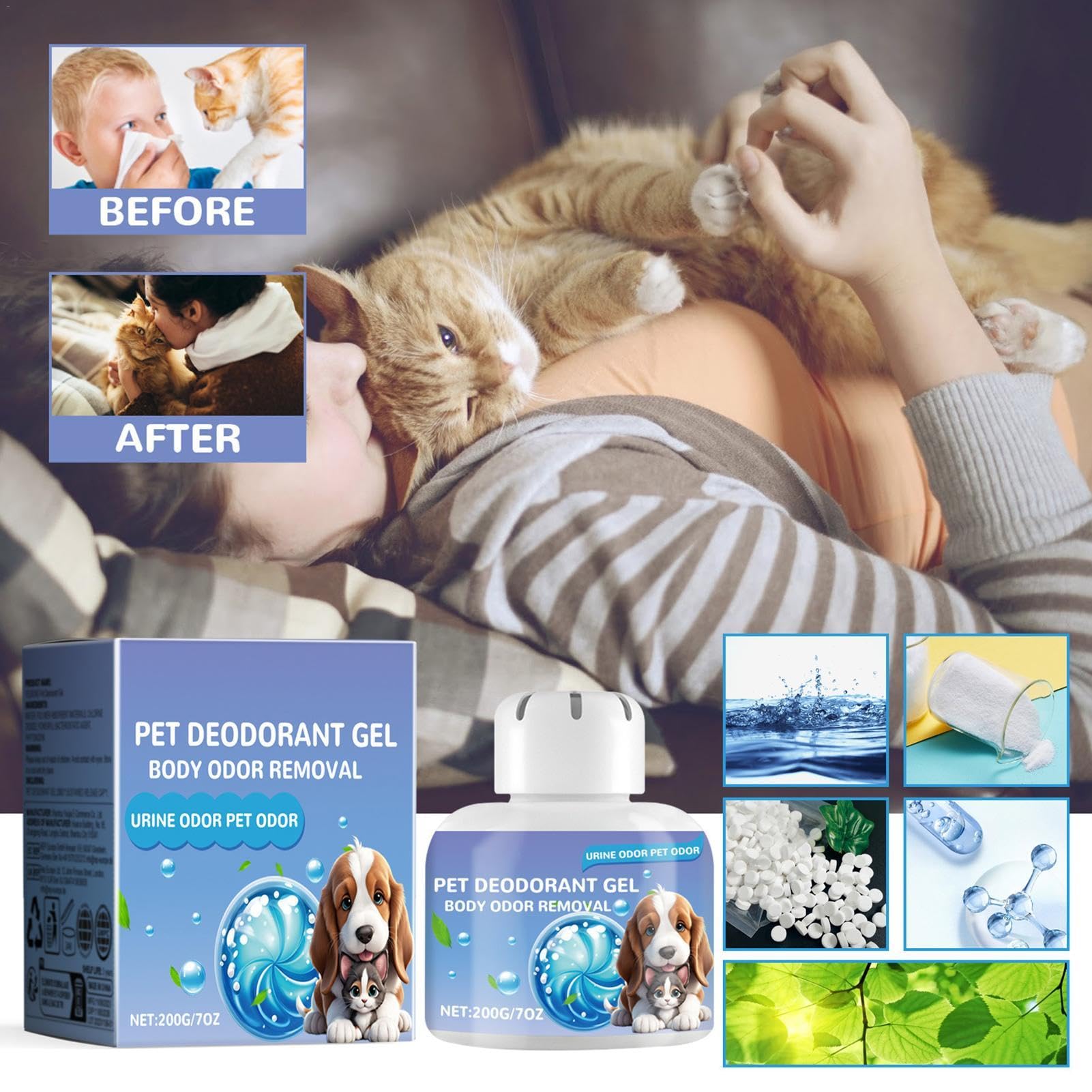 Air Care Duftgel für Haustiere, für Hunde, geruchsneutralisierendes Gel, kühlendes Gel, Haustierfreundlich, langanhaltend, natürlicher Pflanzenextrakt