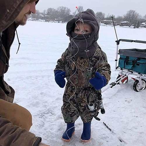 Miniatura 7 de TRIWONDER Sombreros de invierno para niños, pasamontañas, máscara de esquí para niños y niñas, resistente al viento, ajustable, para clima frío,