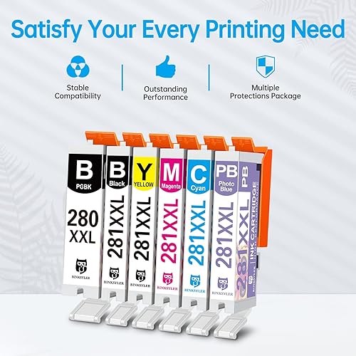 Miniatura 8 de TS9120 Impresora 280 281 Cartuchos de tinta compatibles con Canon 280XXL 281XXL PGI-280 CLI-281 280XL 281XL 280 281 Funciona con Canon Pixma TS9120