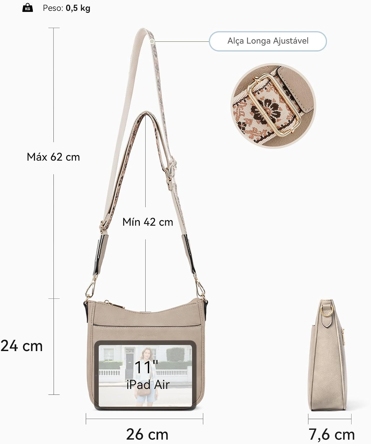 BOSTANTEN Bolsa tiracolo feminina pequena de couro com alça de ombro moderna e zíper triplo BOSTANTEN Bolsa tiracolo feminina pequena de couro com alça de ombro moderna e zíper triplo