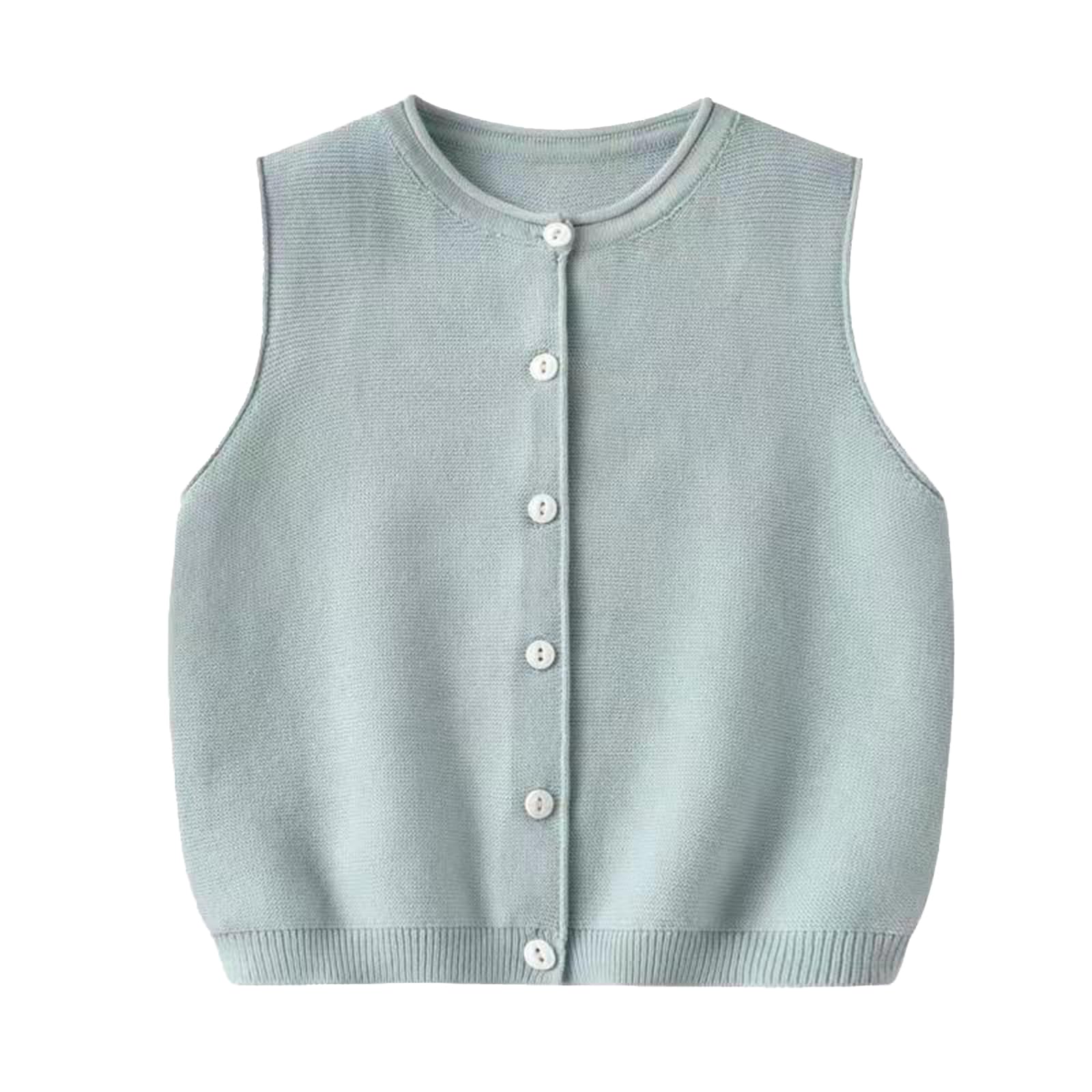 Yishengwan Chaleco de Punto para Niños Cardigan Jerséis Sin Mangas Jersey Pullover Color Sólido