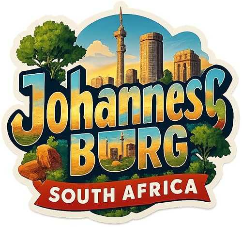 Johannesburg South Africa 3 Inch Vinyl Sticker - Travel Souvenir Decal with City Skyline Design