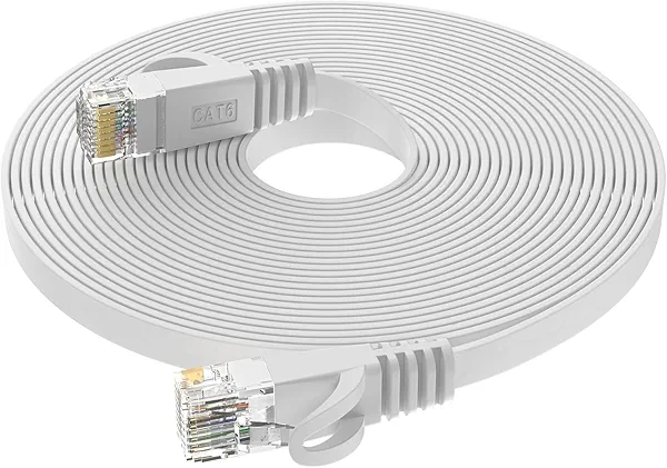 Cat6 Ethernet Cable 15ft,Heavy Duty High Speed 26AWG, 2000Mhz with Gold Plated RJ45 Connector, Weatherproof S/FTP UV Resistant for Router, Modem, PC, Gaming, PS5, Xbox-White
