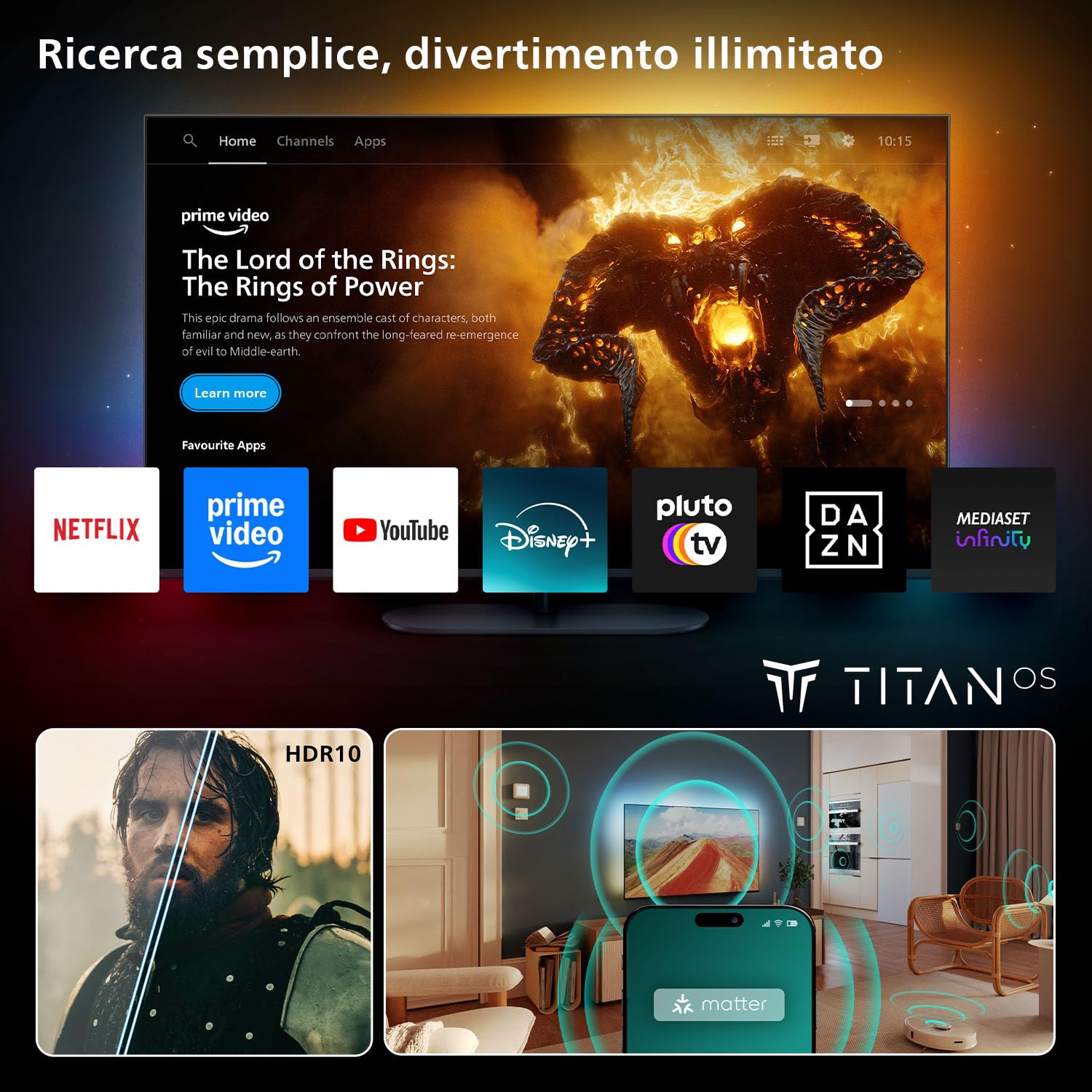 Philips 32PFS6900 HD LED Smart TV - Display 32’’ con Pixel Plus, piattaforma Titan OS e Dolby Digital Sound - Funziona con Alexa e Google Voice Assistant