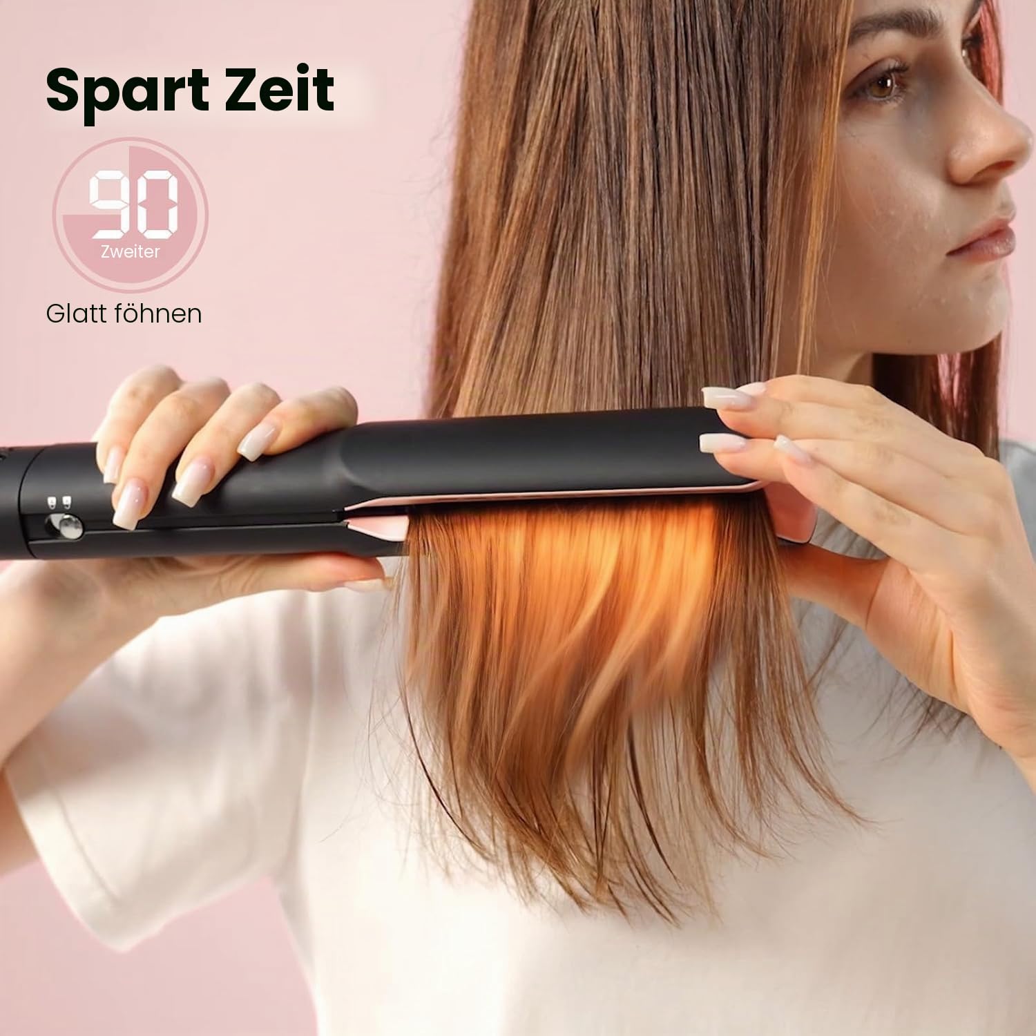 Air Haarglätter, Luft-Haarglätter für Haar Styling, Supgaliy Professionelles Ionen Glätteisen, weniger Haarbruch,mehr Glanz und Farbschutz, für mittellanges Haar (35-75)