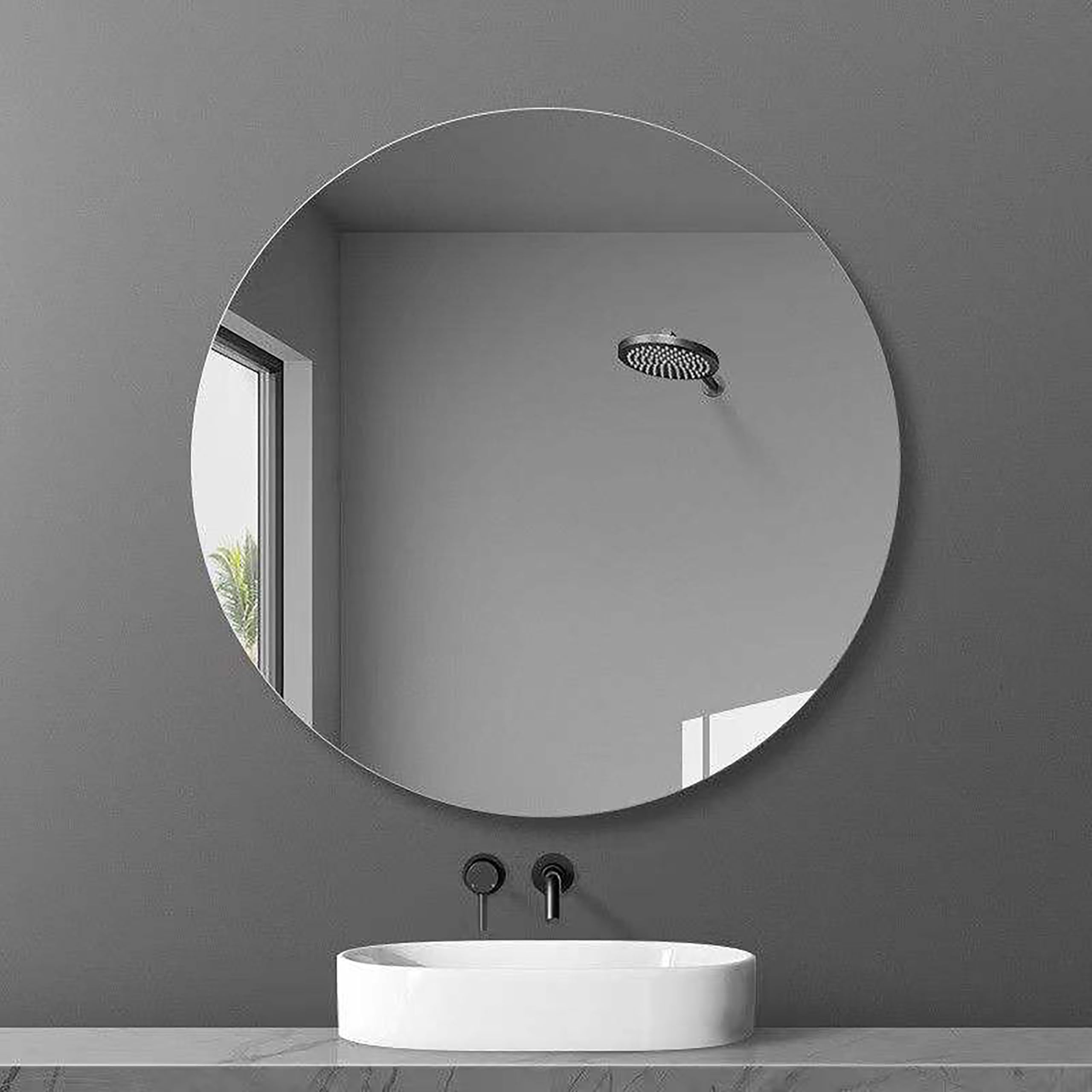 Premium Round Bathroom Mirror | Clear Reflection | Modern Wall Mirror 12Inch-image-5