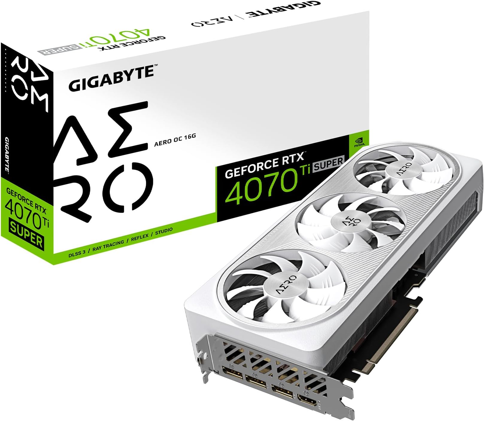 GIGABYTE GeForce RTX 4070 Ti Super AERO OC 16G Graphics Card, 3X WINDFORCE Fan, 16GB 256-Bit GDDR6X, GV-N407TSAERO OC-16GD Video Card