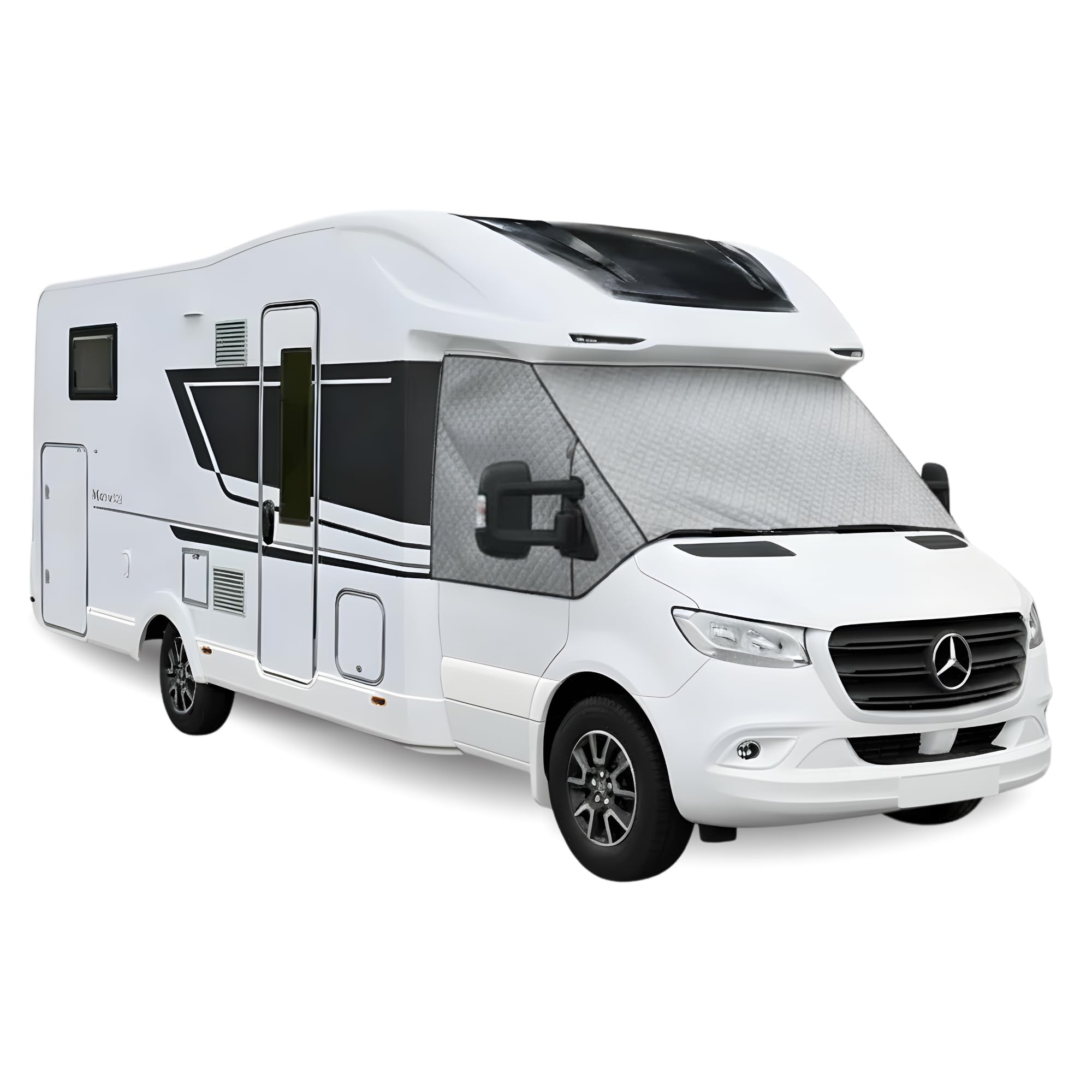 Thermomatte Außenisoliermatte für Mercedes Sprinter W907/W910 ab Baujahr 2018 Wohnmobil, Front- und Seitenscheibenabdeckung Fahrerhaus, Thermoschutz Sonnenschutz Winter Schnee EIS Abdeckung, 5-lagige