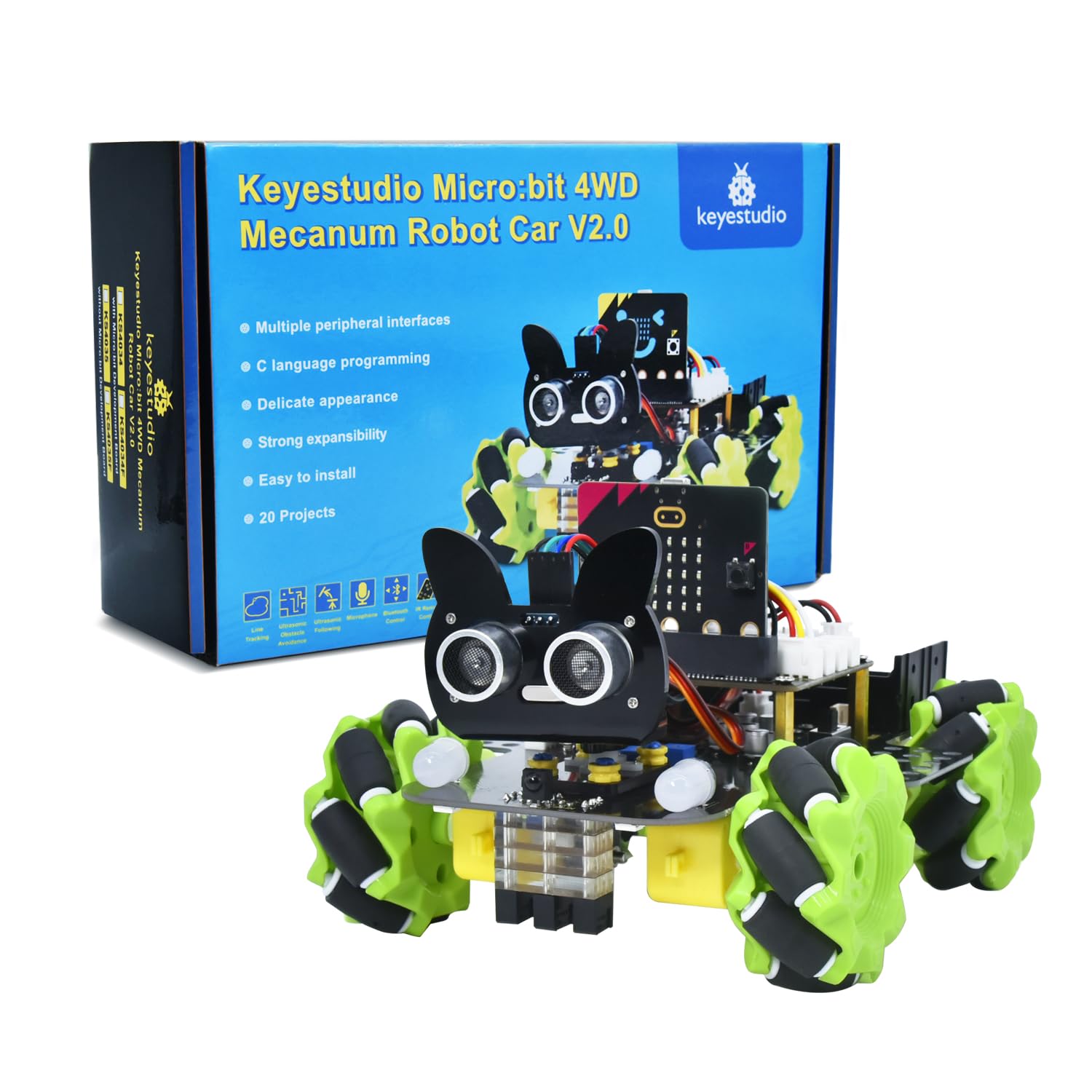 BBC Microbit V2 Starter Kit, Electronic Programming Kit for Teens Adults，Include Micro bit V2, Makecode and Python Code, Barebone PCs