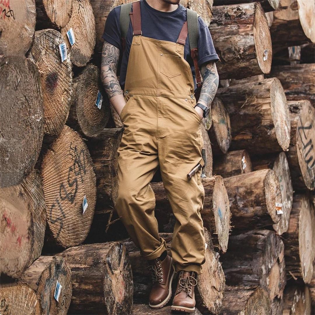 Męskie spodnie jeansowe w stylu vintage kombinezon bojówki spodnie robocze workowate śliniak kontrastowy ścieg dżinsowe kombinezony spodnie ze ściegiem