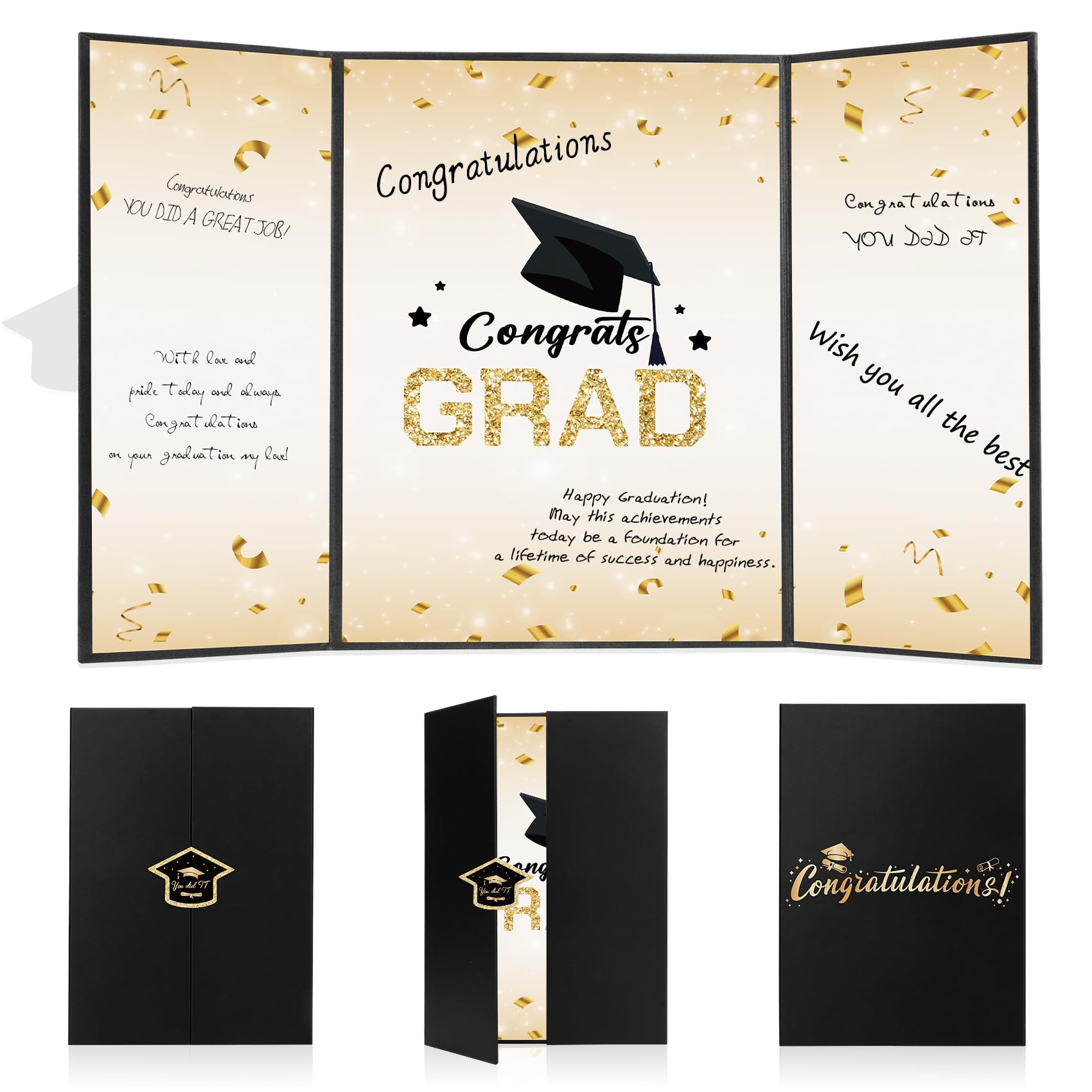 Graduation Guest Book 2025, Black Guest Book for Graduation Party, Graduation Decorations Class of 2025 Graduation Signature Book Alternative Graduation Signing Book for College High School Grad Gift