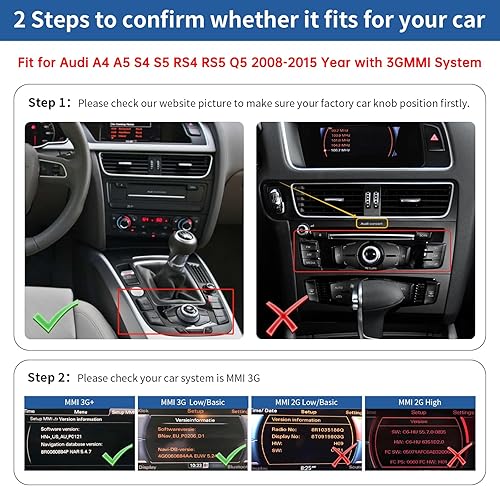 Miniatura 2 de Road Top Kit inalámbrico Carplay Android Auto Retrofit para Audi A4 A5 S4 S5 RS4 RS5 Q5 2008-2015 con actualización de pantalla de fábrica 3GMMI,
