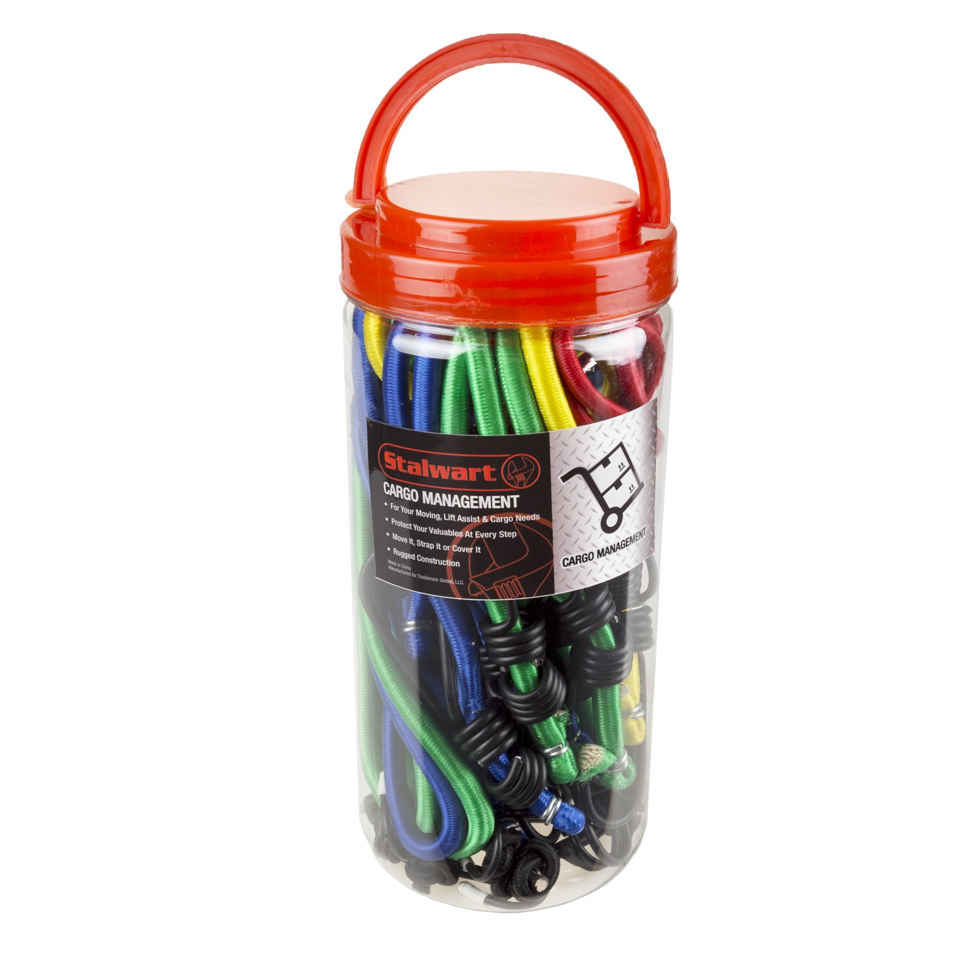 Stalwart 20 piezas Bungee Cord Surtido en recipiente de plástico