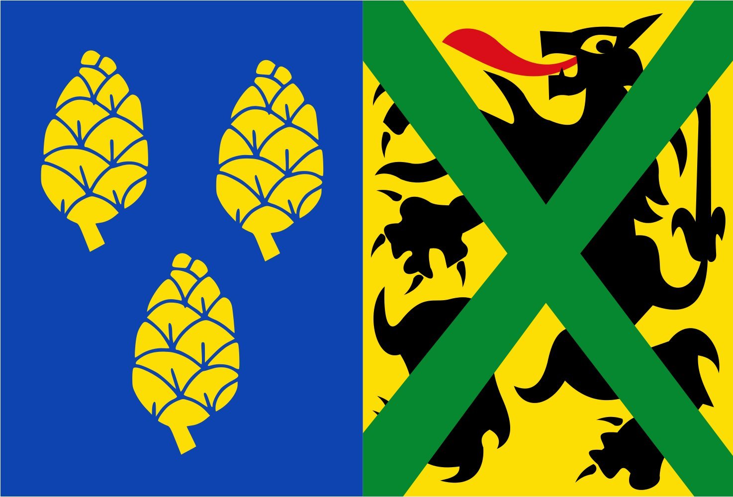 Drapeau Alveringem grand format de type paysage pour mât extérieur