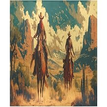 Western Desert Cowboy Throw Blanket 50x60 Ultra Soft Lightweight All-Season Cozy Warm Blanket for Sofa Bed Home Office#595