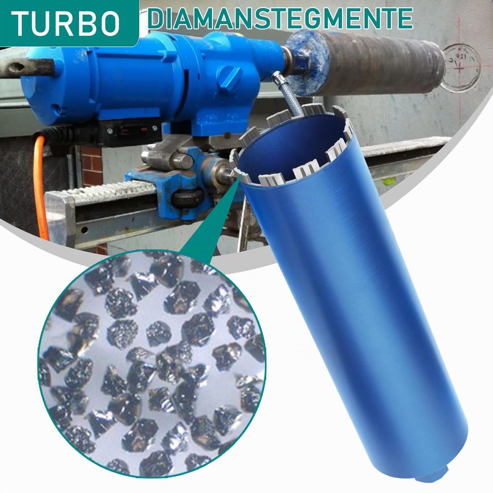 Couronne de Forage Diamantée Ø92 mm/L460mm, 1 1/4" UNC Trépan Carotteuse