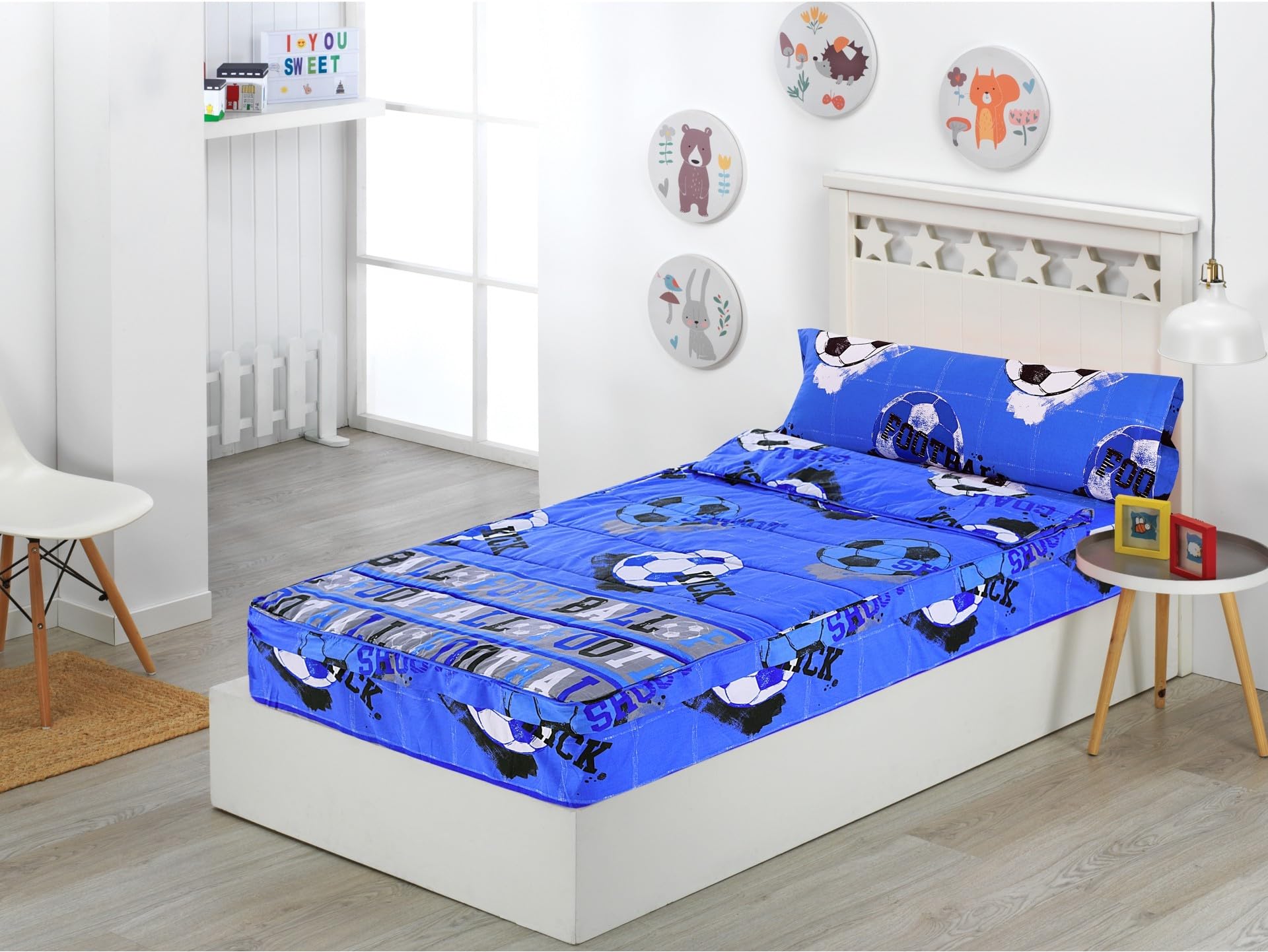 DHESTIA HOME Saco Nórdico Ajustable con Cremallera Fútbol Quick para Cama 90 Infantil y Cama 105 Color Único Talla Cama 90