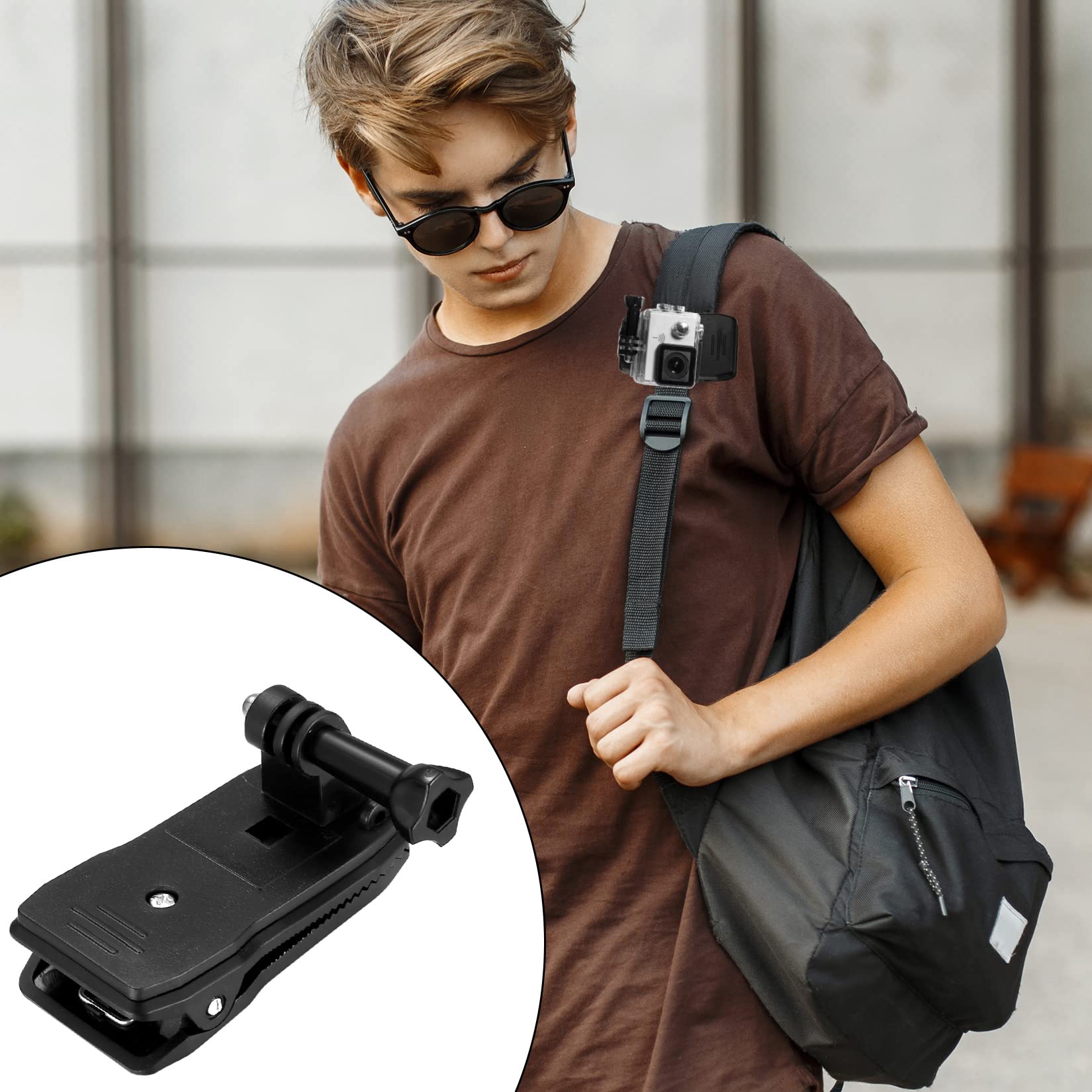 Fulushouxi Compatibile Con GoPro 9-en-1 Accessoires Kit, Harnais de Poitrine, Fixation Harnais Tete Bandeau, Fixation Poignet Clip Sac à Dos, Compatible avec Gopro Hero 9 8 7 6 5, SJCAM, Insta360