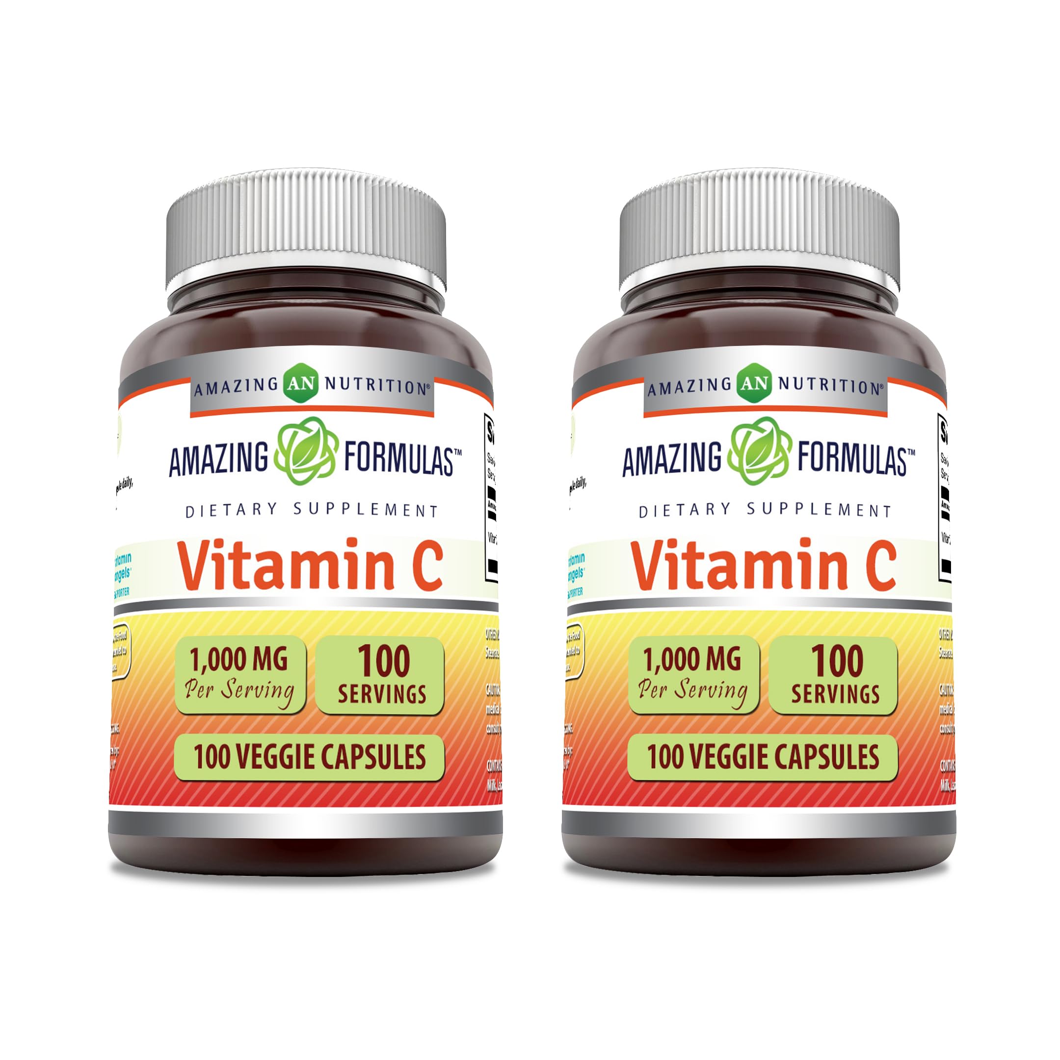 Amazing Formulas Vitamin C Supplement | 1000 Mg | Veggie Capsules | Non-GMO | Gluten-Free | Made in USA (100 Count, 2 Pack) 2 Pack 200 Count (Pack of 1)