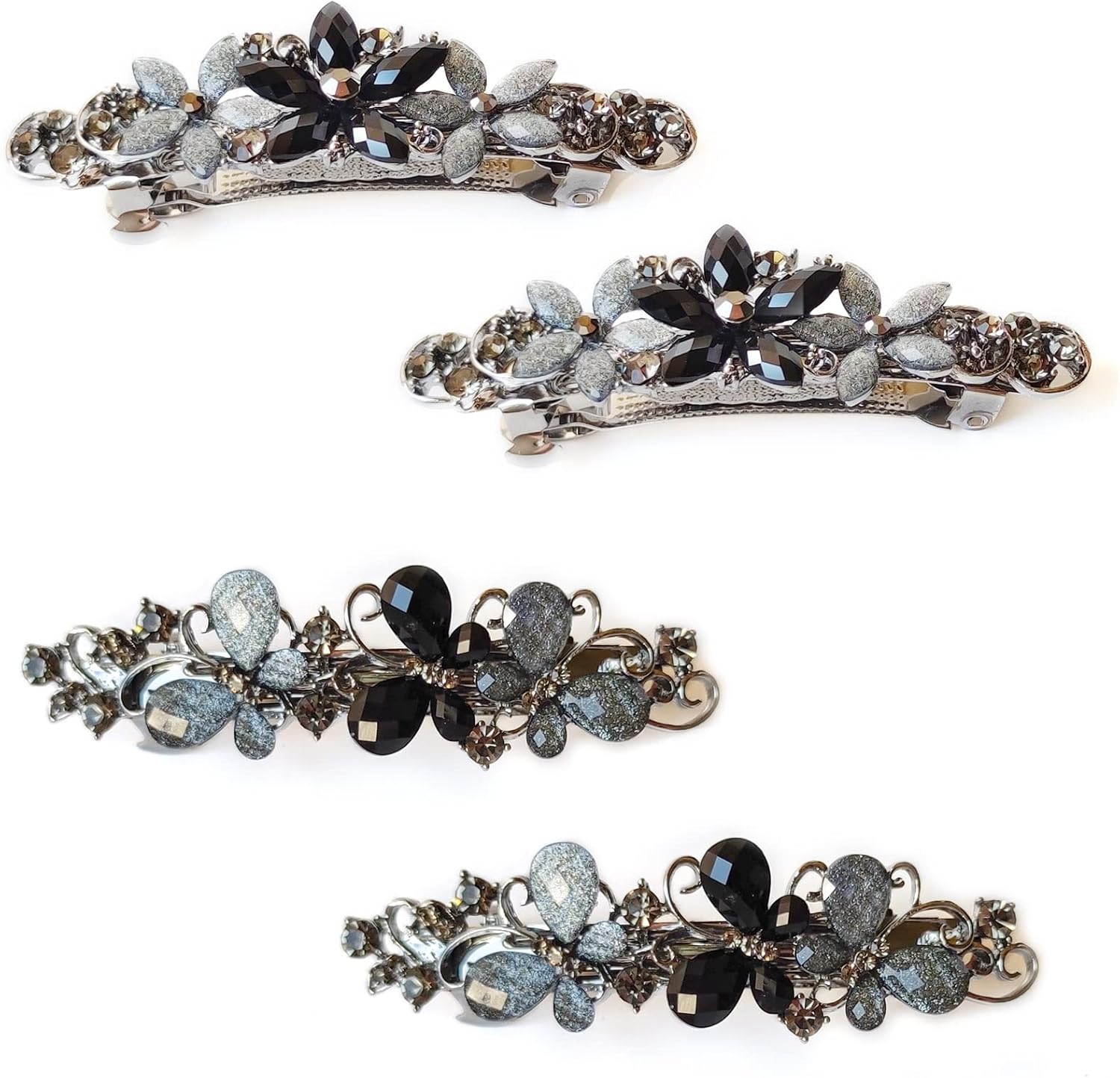 SOYUZU 4 Pcs Hair Barrette Flower Hair Clips Automatic Hair Clasps for