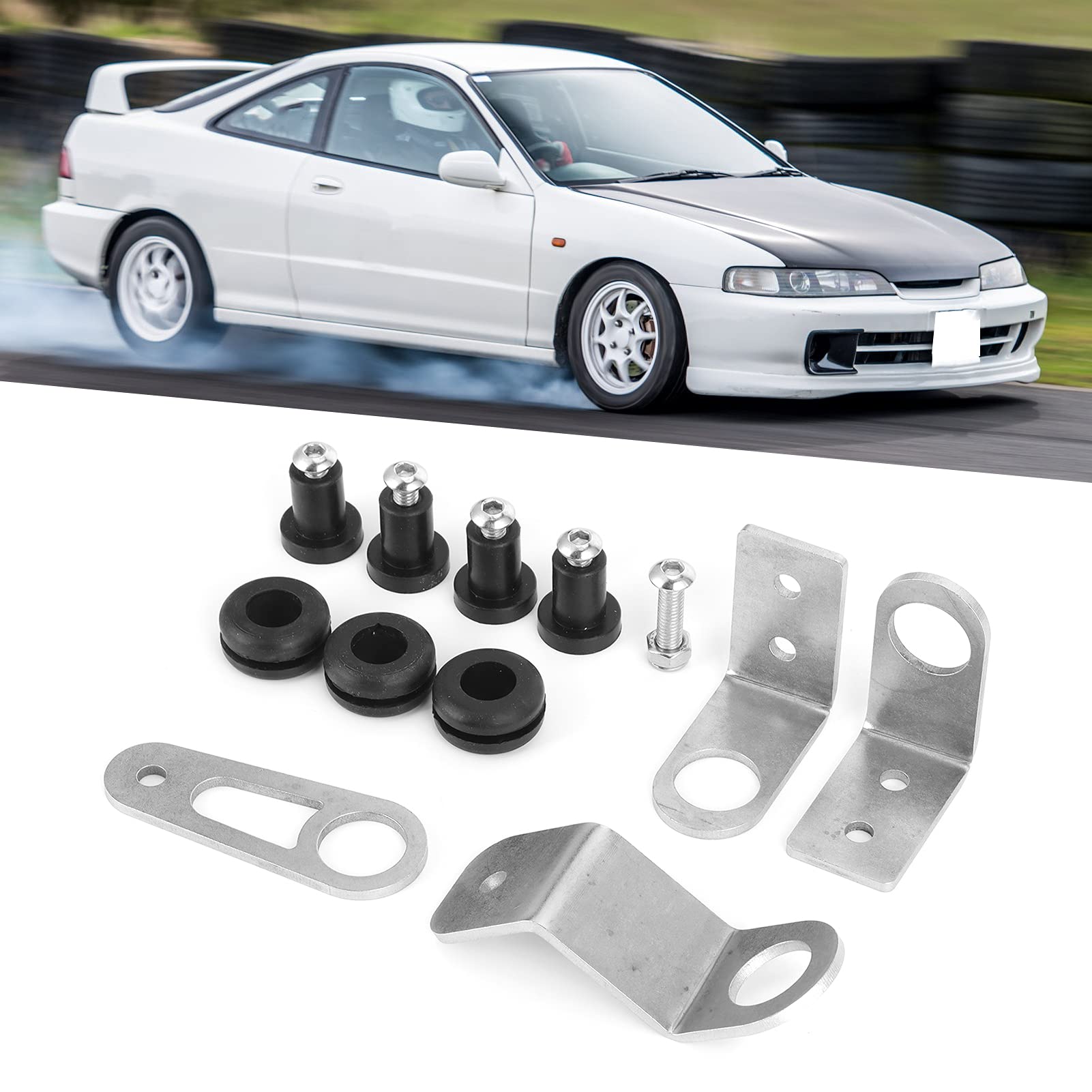 Uchwyt chłodnicy, zestaw uchwytów chłodnicy ze stali i poliuretanu do przykręcania, pasuje do Honda Civic EG DC2 EK 1992-2000 K-Swapped-Chassis