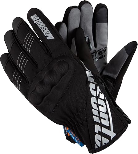 Miniatura 8 de Guantes de motocicleta para invierno, guantes de carreras reflectantes negros para pantalla táctil, guantes de clima frío para hombres y mujeres,