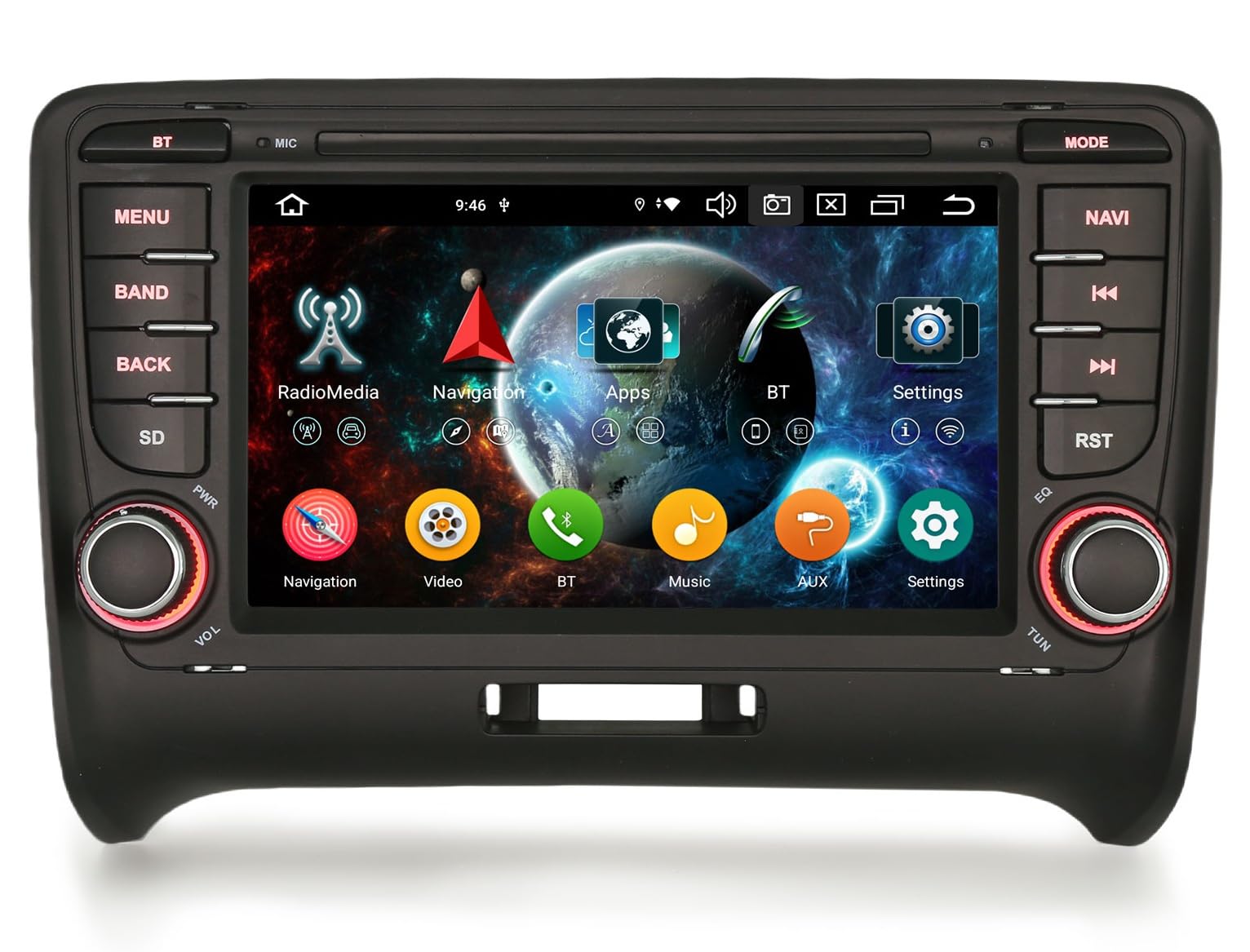 7" Android 16 Autoradio Carplay & Android Auto pour Audi TT MK2 2006-2014 | Wifi Bluetooth 5.1 Canbus SWC Écran tactile DSP IPS Canbus SWC GPS Navgateur DAB+ OBD2 DVR