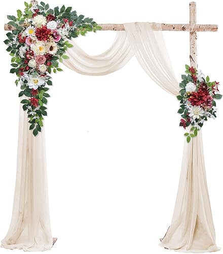 Miniatura 14 de Flores de Arco de Boda, Decoración de Arco de Flores Artificiales, 2 piezas Arreglo de Flores Artificiales para Decoración de Boda Recepción Telón