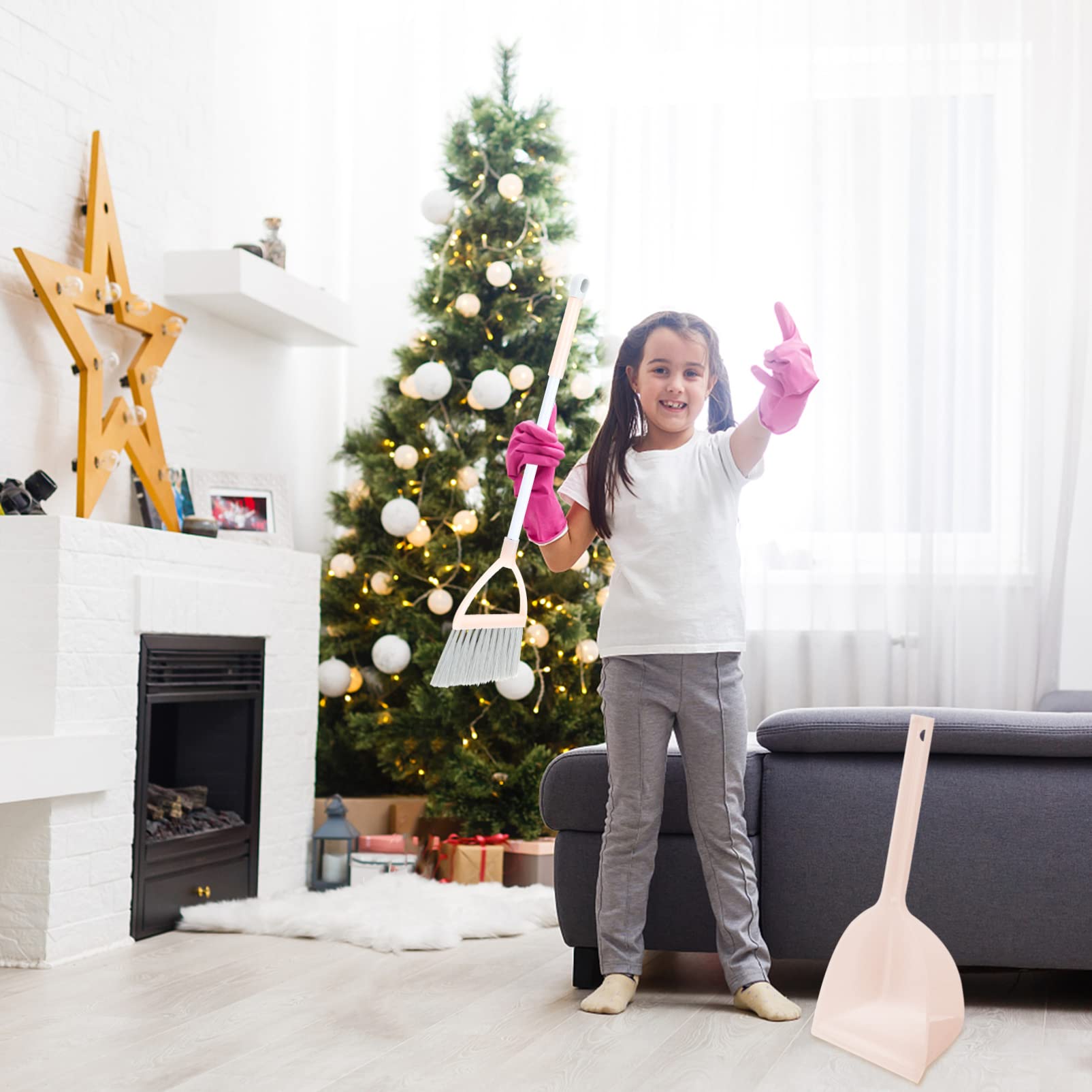 FOMIYES Mini Broom and Dustpan Set for Kids Kids Cleaning Tools Toddler Broom Set