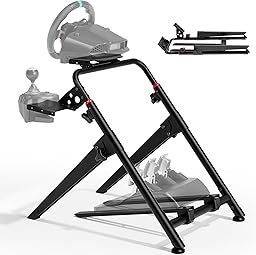 ARES WING Soporte para volantes compatible con Fanatec, Thrustmaster, Logitech, Moza – Cabina de SIM Racing plegable para volantes de juego – Soporte de volante inclinable para PS4, Xbox, PC
