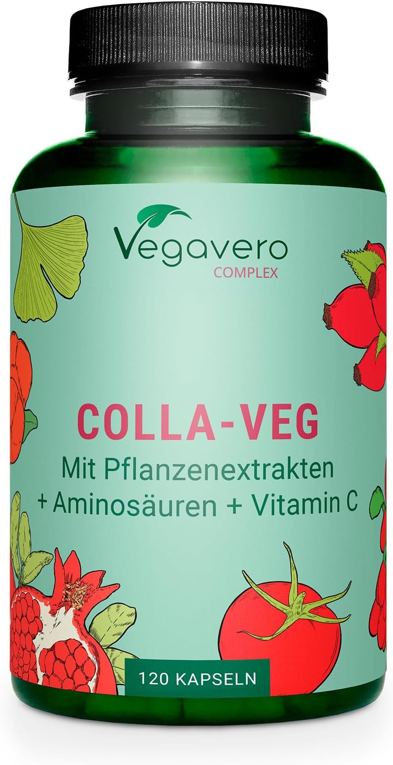 – Vegan Collagen Supplement 2000 mg | Complex with L-Lysine, L-Proline, Vitamin C (Acerola) & Superfoods Extracts | NO Additives, Lab-Tested | 120 Capsules