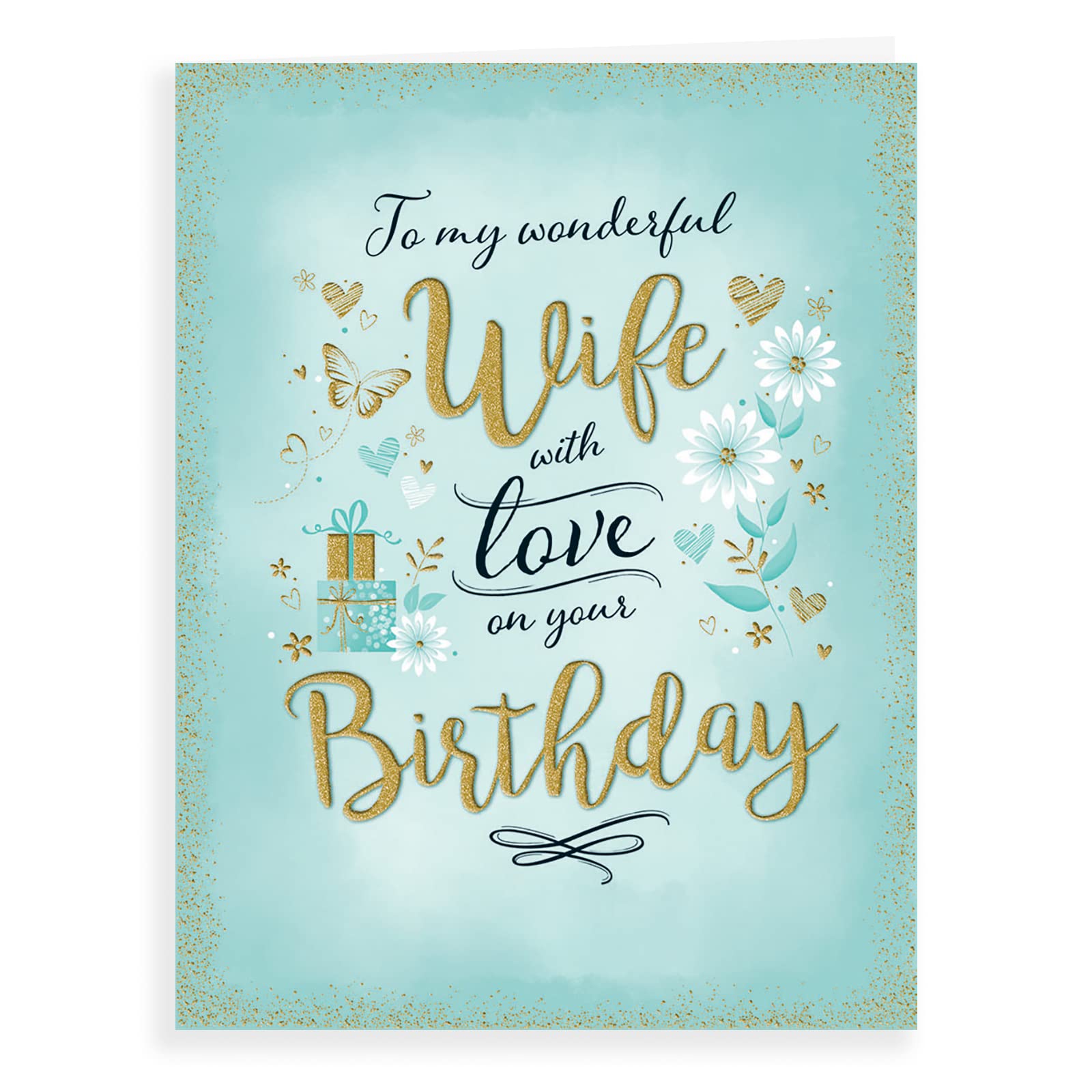 Piccadilly Greetings Modern Birthday Card Wife - 8 x 6 inches