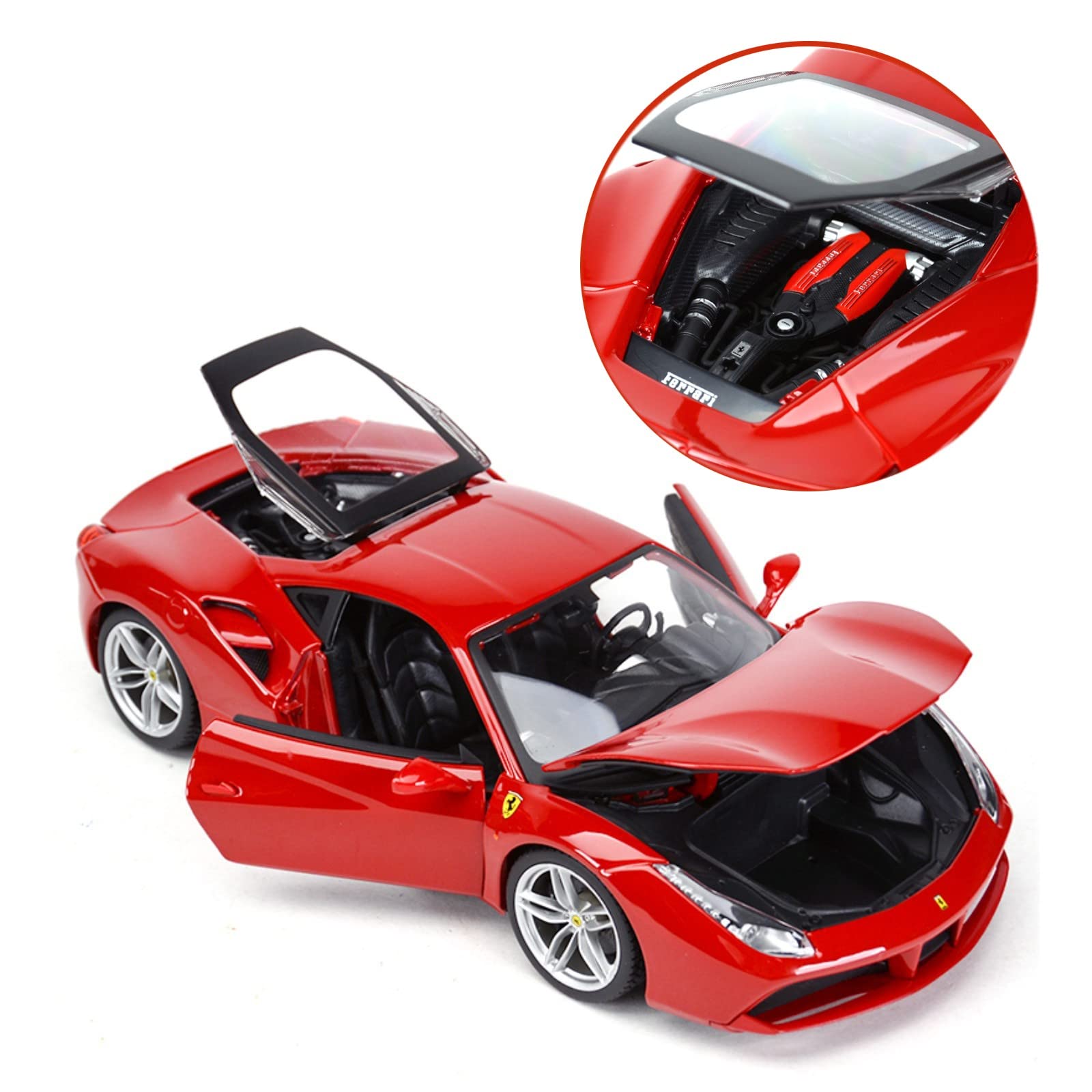 Amazon.com: HTLNUZD 1/18 488 GTB Sports Racing Car Model Alloy Car