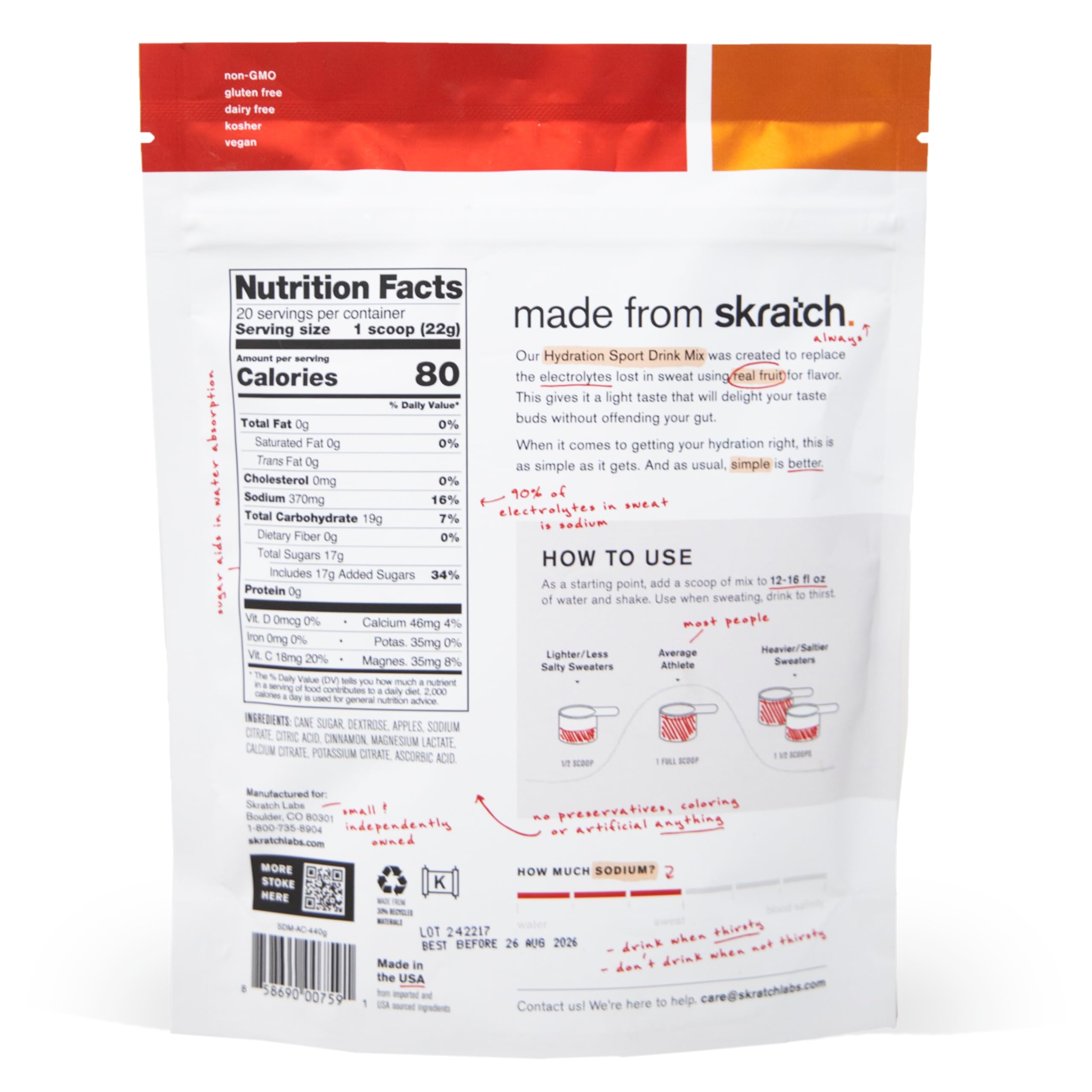 Skratch Labs Hydration Sports Drink Mix, Apple Cider, 20 Servings — Amazon image 2