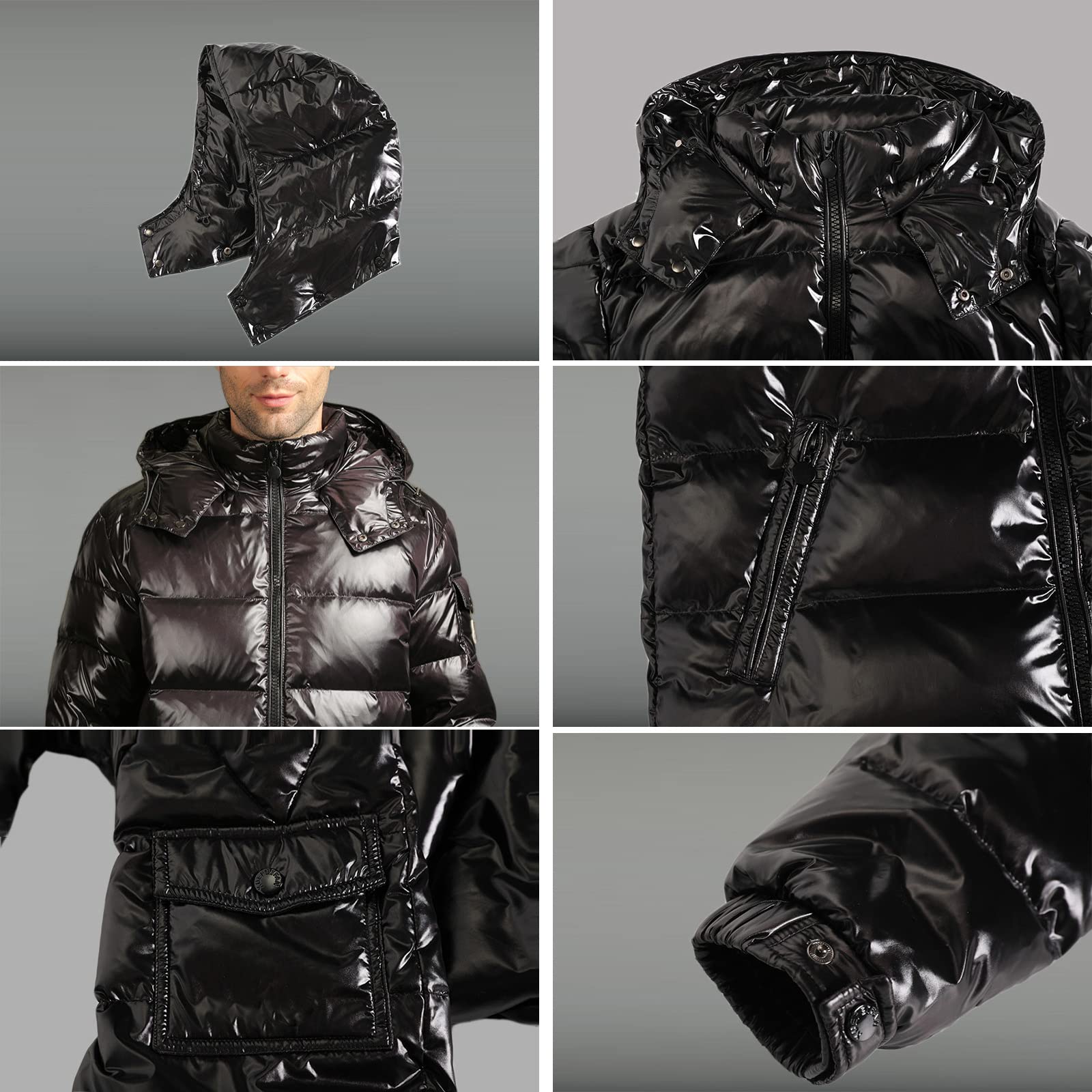Amazon.co.jp: メンズ シャイニー ダウンジャケット 軽量 ウォーム 