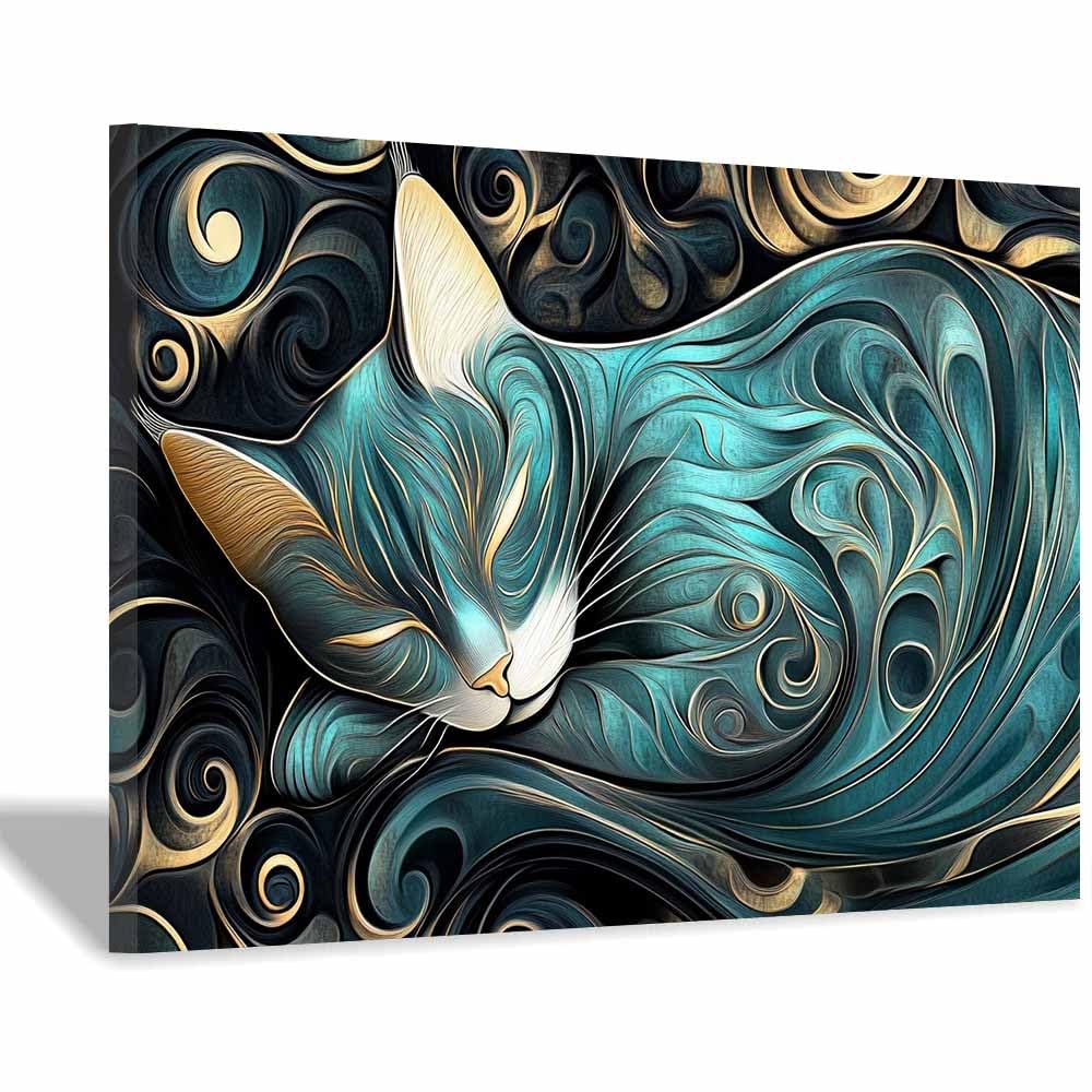 JOSUE Animal Canvas Wall Art Abstract Poster Wall Artworks Pictures for Living Room Bedroom Home Office Decoration(Grey 40)-70x100cm Framed