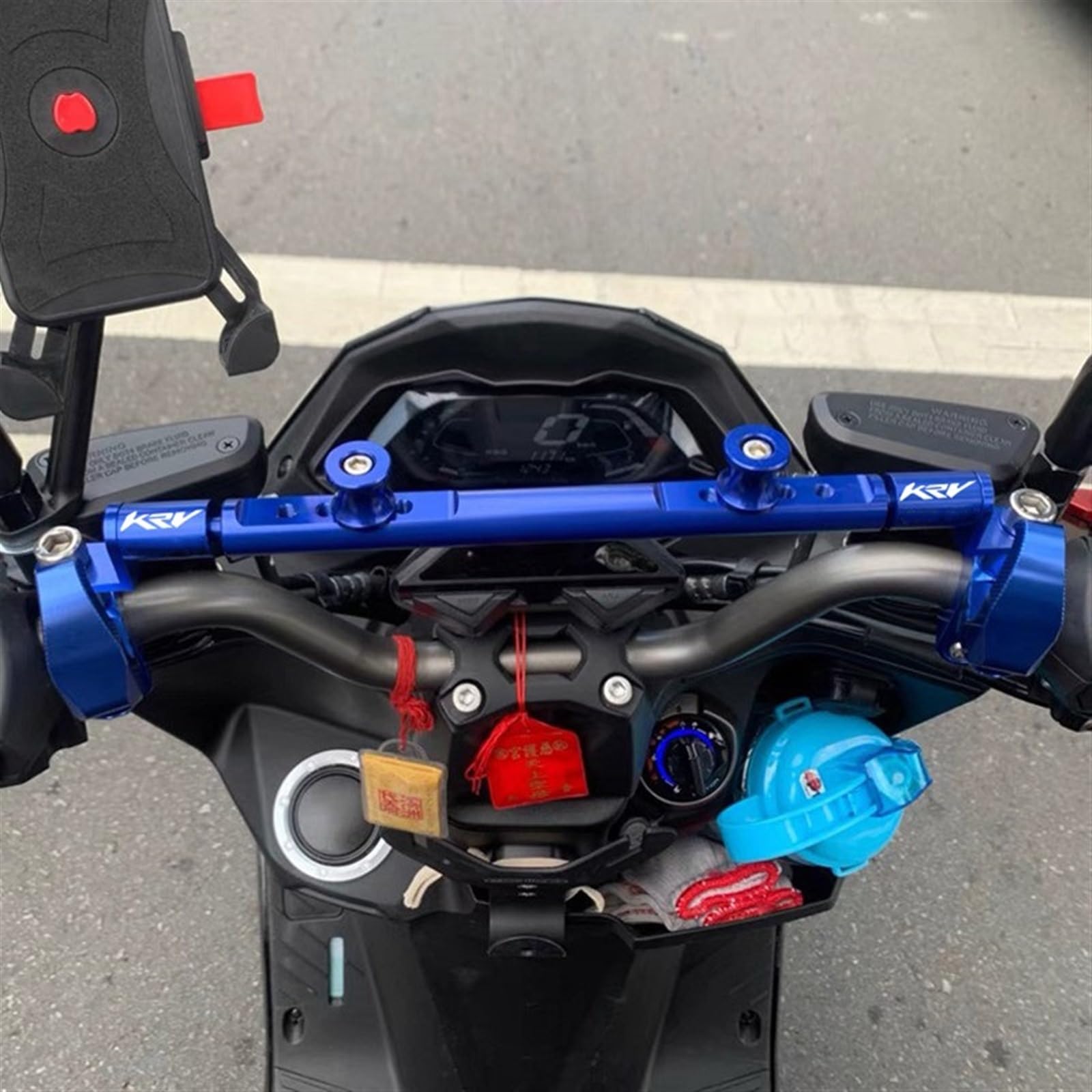 Dla Kymco Krv180 KRV180 Akcesoria Motocyklowe Wielofunkcyjny Stojak Na Telefon Komórkowy Stojak Na Równowagę Poprzeczka (Kolor : Red A, Rozmiar : 1)