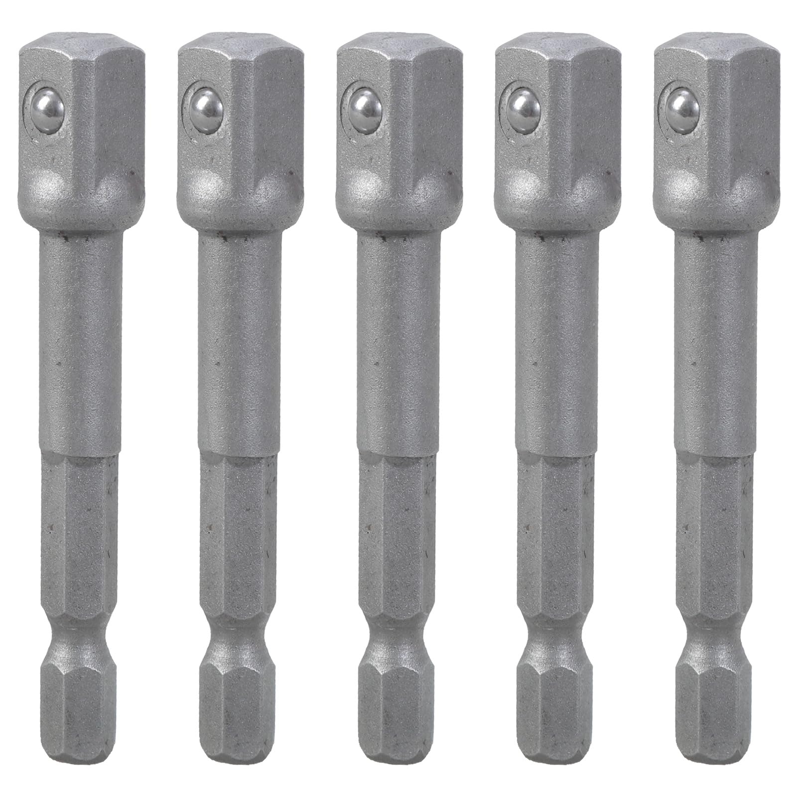 Kalttoy 5Pcs Wrench Sleeve Power Drill Socket Adapter Bit Hexagon Drill Nut Driver Shank 1 / 4Inch Connecting Rod Head Extension Bit Adapter