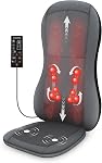 COMFIER Mat de massage corps complet avec chaleur, massage dos vibrant avec oreiller Shiatsu cou 10 Moteurs vibrants & 3 Niveaux de chaleur