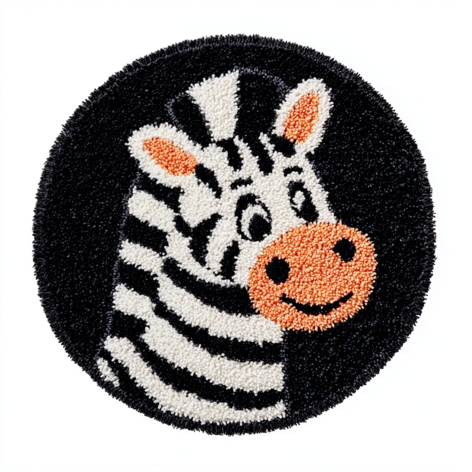 WallustrioaW Latch Hook Rug Kits for Adults Beginners,Animal Zebra,DIY Craft Doormat Carpet Making Kit Tapestry Gift Home Decorations,50x50cm