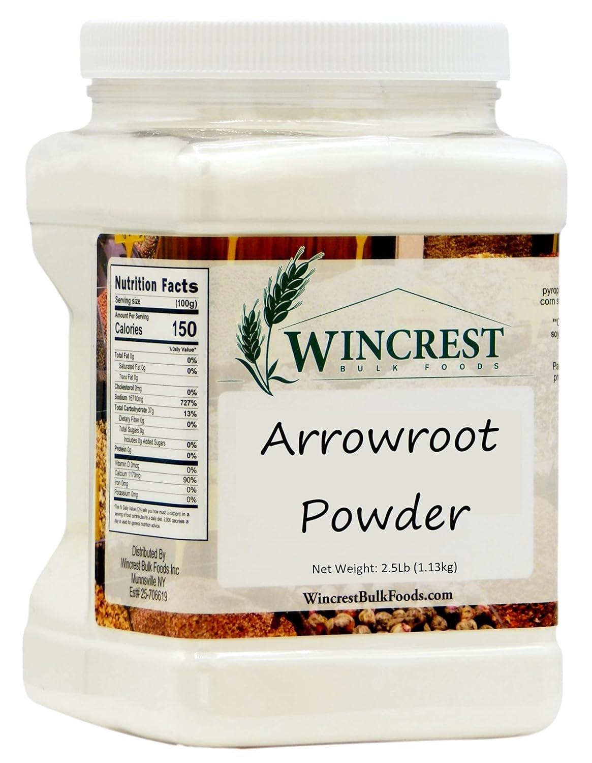 Arrowroot Powder - 2.5 Lb Economy Size Container (40 Oz)