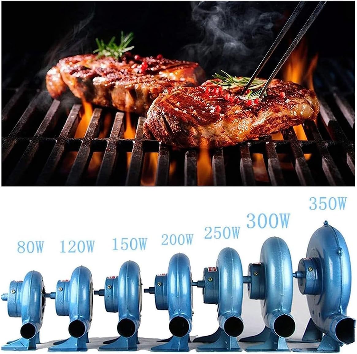 Cooking Hand Crank Blacksmith Forge Blower, Manual BBQ Air Blower,for Outdoor Picnic Camping Barbecue Charcoal Grills Stove Tool,250W