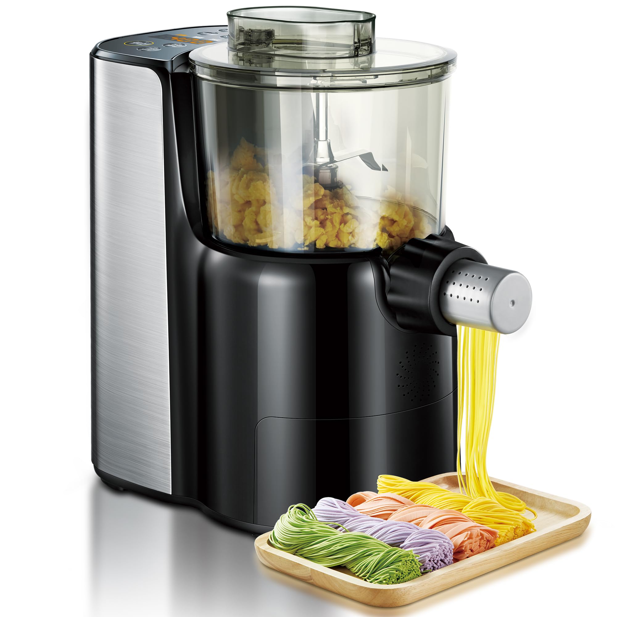 Electric Pasta Maker, Automatic Noodle Making Machine with 9 Different Noodle Shapes, Easy to Use and Clean Spaghetti Making Machine