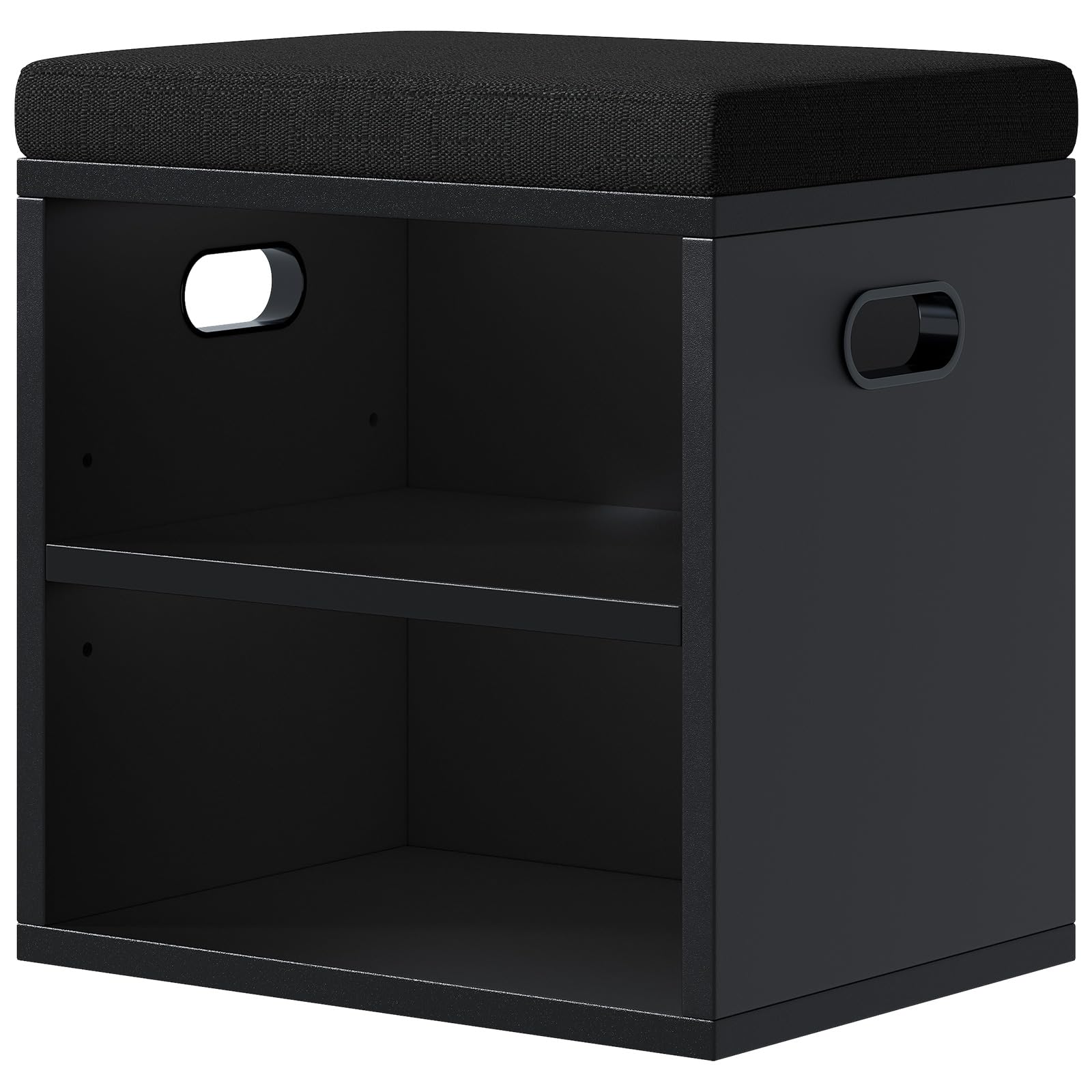 FUBHOMEY 2 Tier Small Shoe Storage Hallway Bench Black EFHXD01B