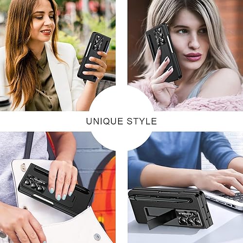 Miniatura 7 de Miimall Funda para Samsung Galaxy Z Fold 5 con S Pen, Z Fold 5 Case + Stylus Pen con soporte para bolígrafo, protector de pantalla de vidrio