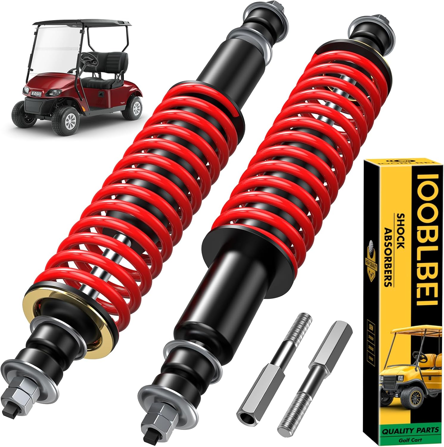 EZGO Golf Cart Heavy Duty Coil Spring Shock Absorber for TXT/Medalist 1994-UP, EZGO TXT Front and Rear Shock Absorber, Replaces OEM# 70928-G01, 76418-G01, 70630-G01