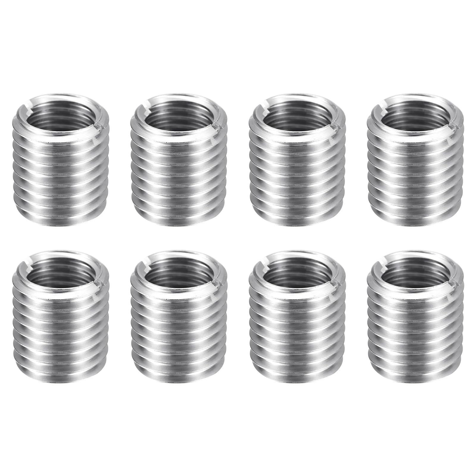 sourcing map 8pcs Thread Repair Inserts M20 x 2.5 Male to M16 x 2 Female Thread 20mm Long Stainless Steel Reducing Nuts Metric Self Tapping Sleeves Threaded Reducer Industrial Fasteners