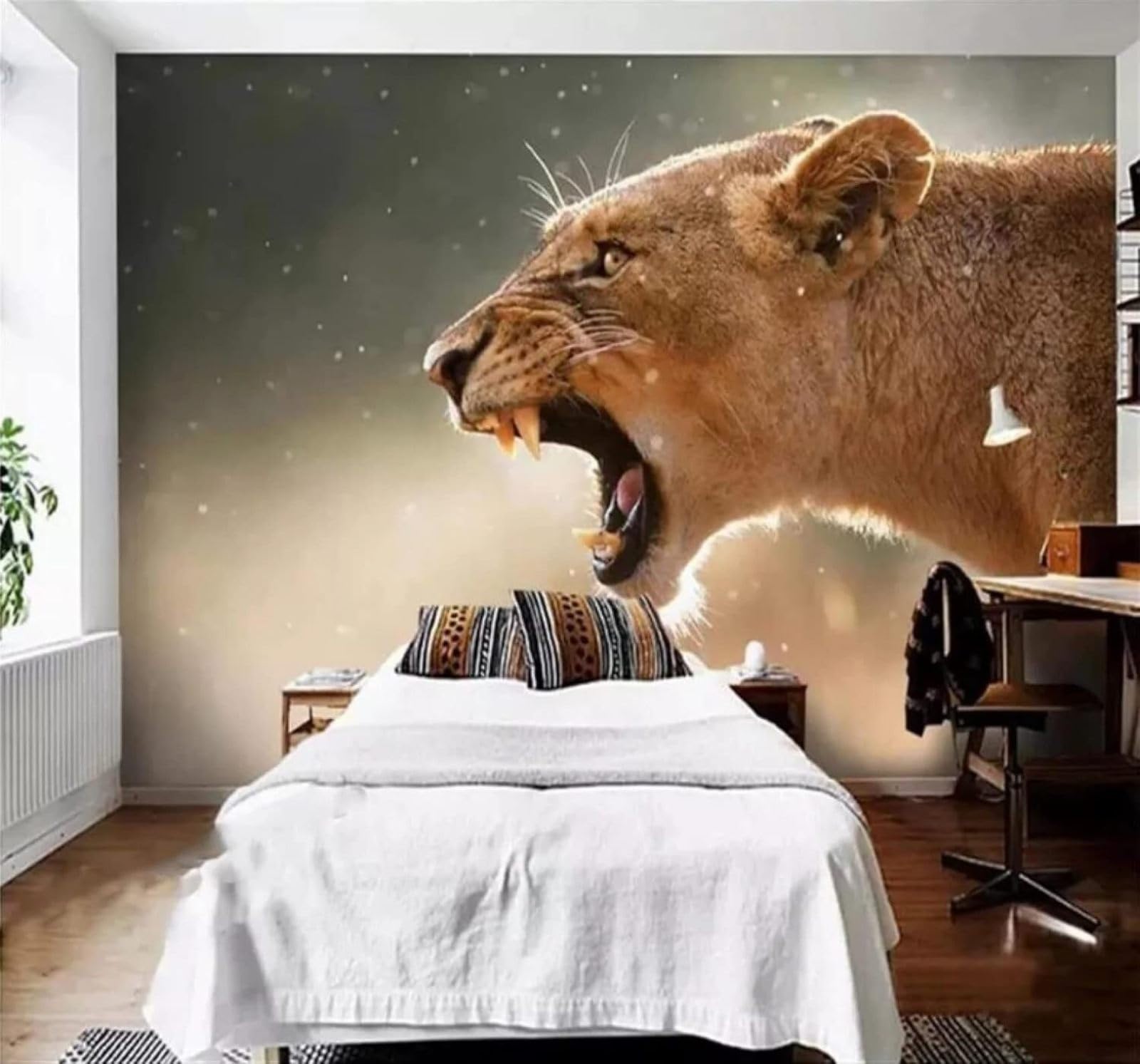 XLMING Minimalist Three Dimensional Animals Cheetah Unique 3D Wallpaper Luxury Silk Study Dining Feature Sofa Grey Bedroom Living Room Tv Decorative Wall-430cm×300cm