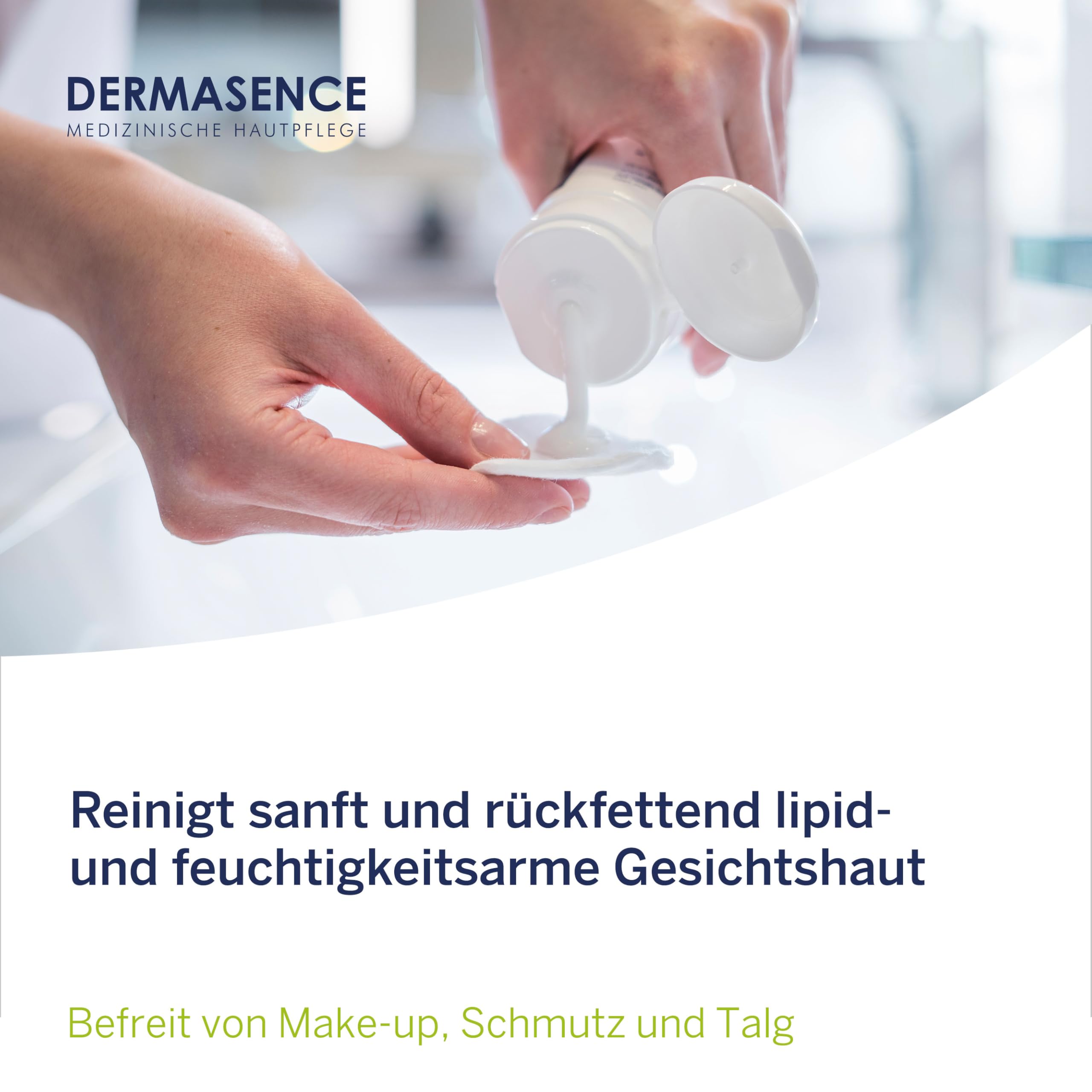 DERMASENCE Chrono Retare Reinigungsmilch, 200 ml, sanfte Abschminkpflege bei trockener und empfindlicher Haut, entfernt Make-up und Schmutz, pflegend und rückfettend, vegan, parfümfrei, für reife Haut