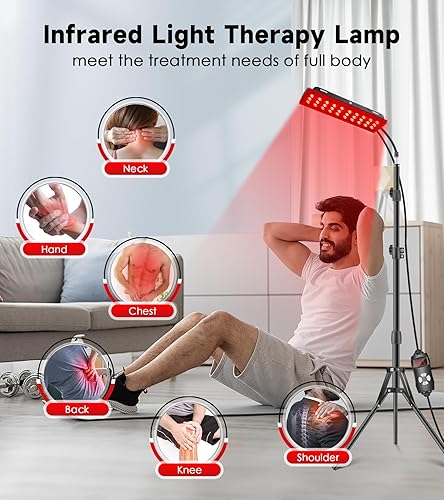Miniatura 3 de Terapia de luz roja para cuerpo, lámpara de terapia de luz infrarroja con soporte de luz roja de 660 nm y 850 dispositivos de terapia de luz